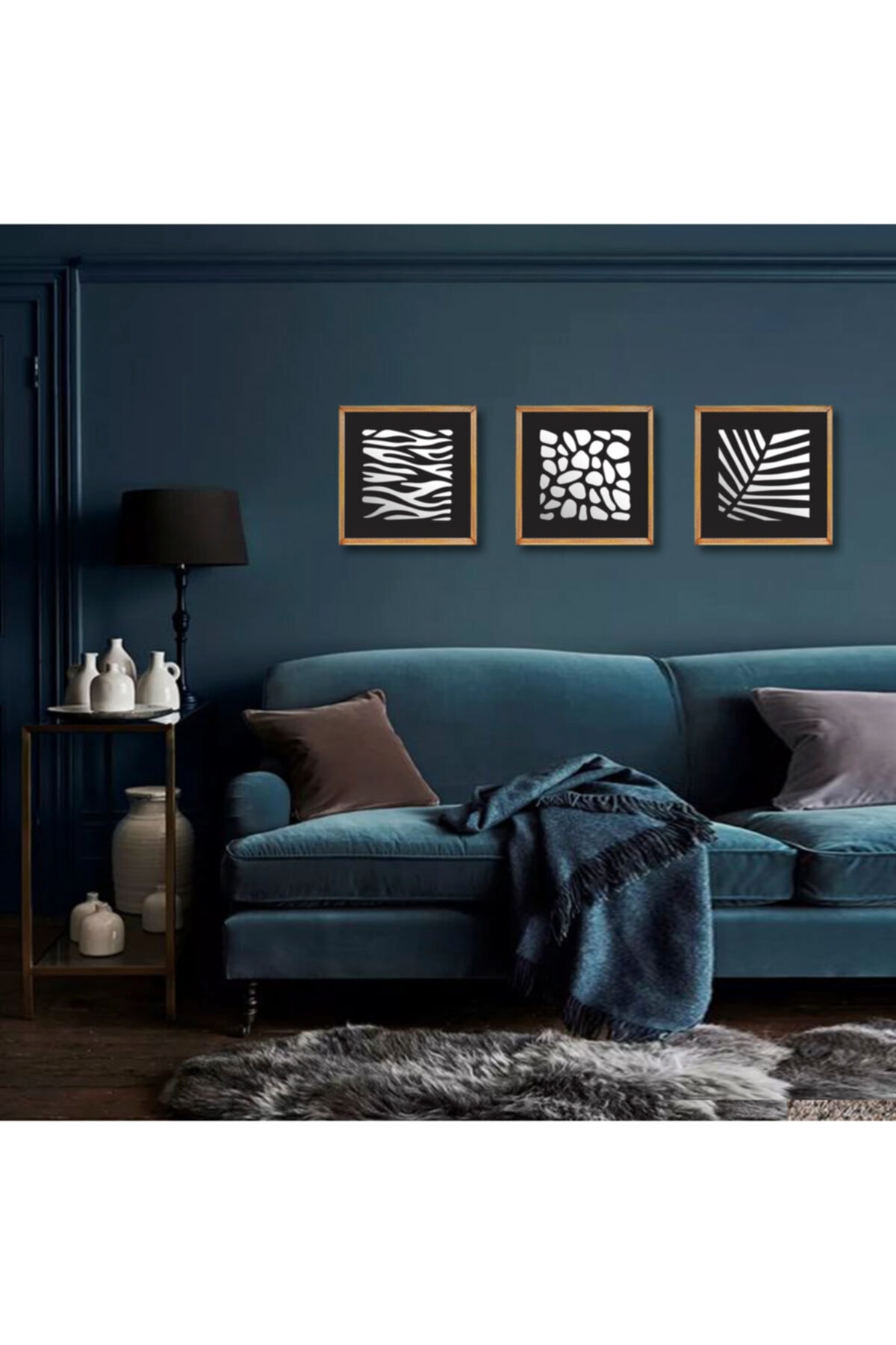 bubidekor _dekoratif_desenli_3'lu_ahsap_ayna_set_silver