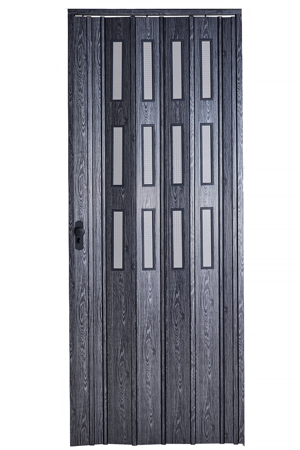SARPAŞ Katlanır Akordiyon Pvc Kapı Karaağaç Camlı 102 X 220 Cm 12 Mm