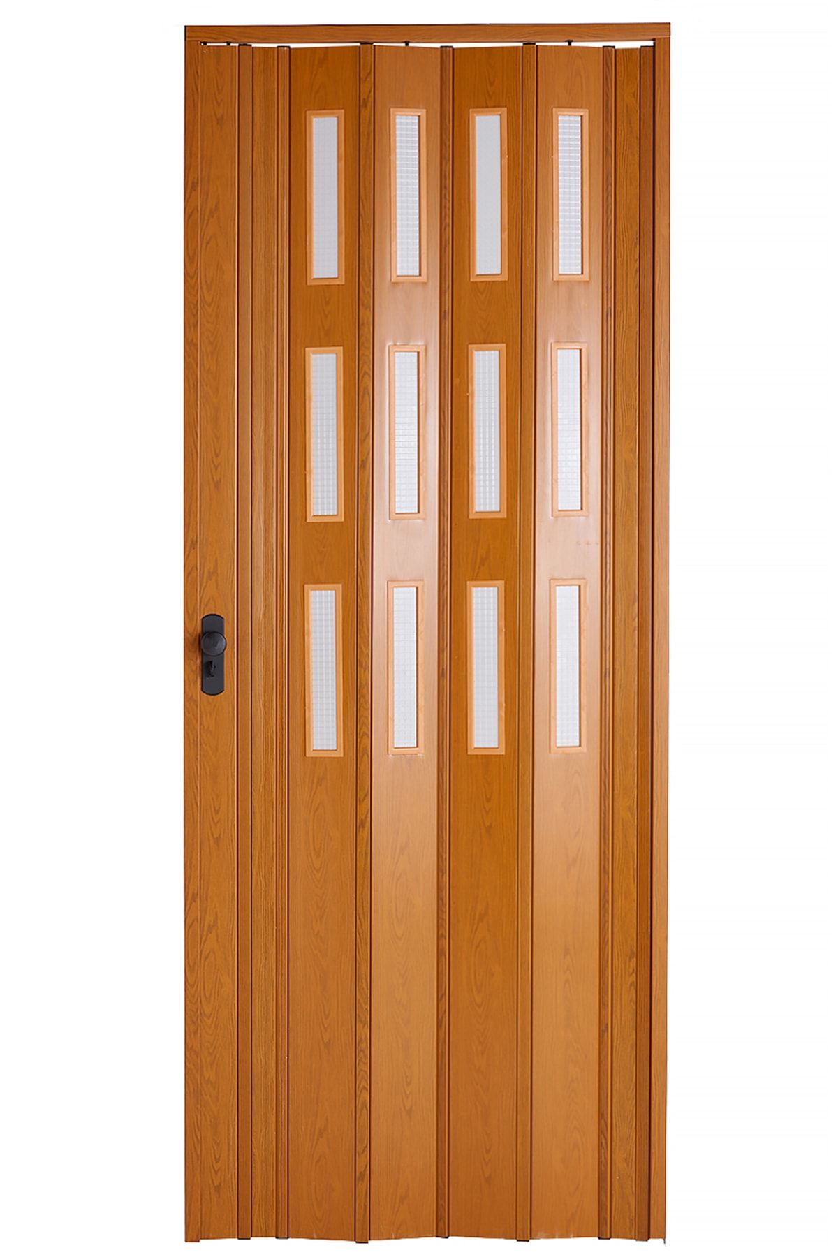SARPAŞ Katlanır Akordiyon Pvc Tek Kapı Camlı - 162x235 - Meşe 12 Mm