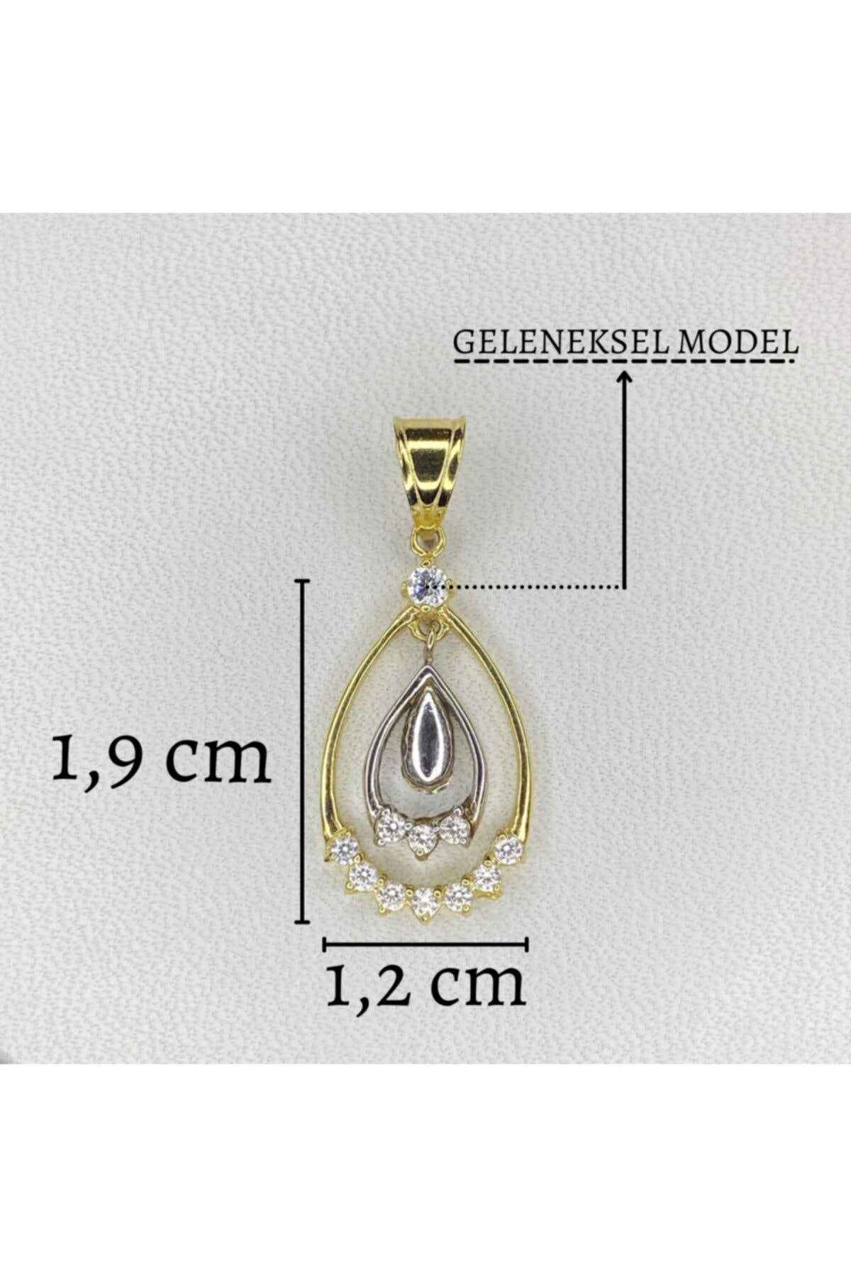 Hürgold 14 Ayar Altın Taş Detaylı Kolye Ucu