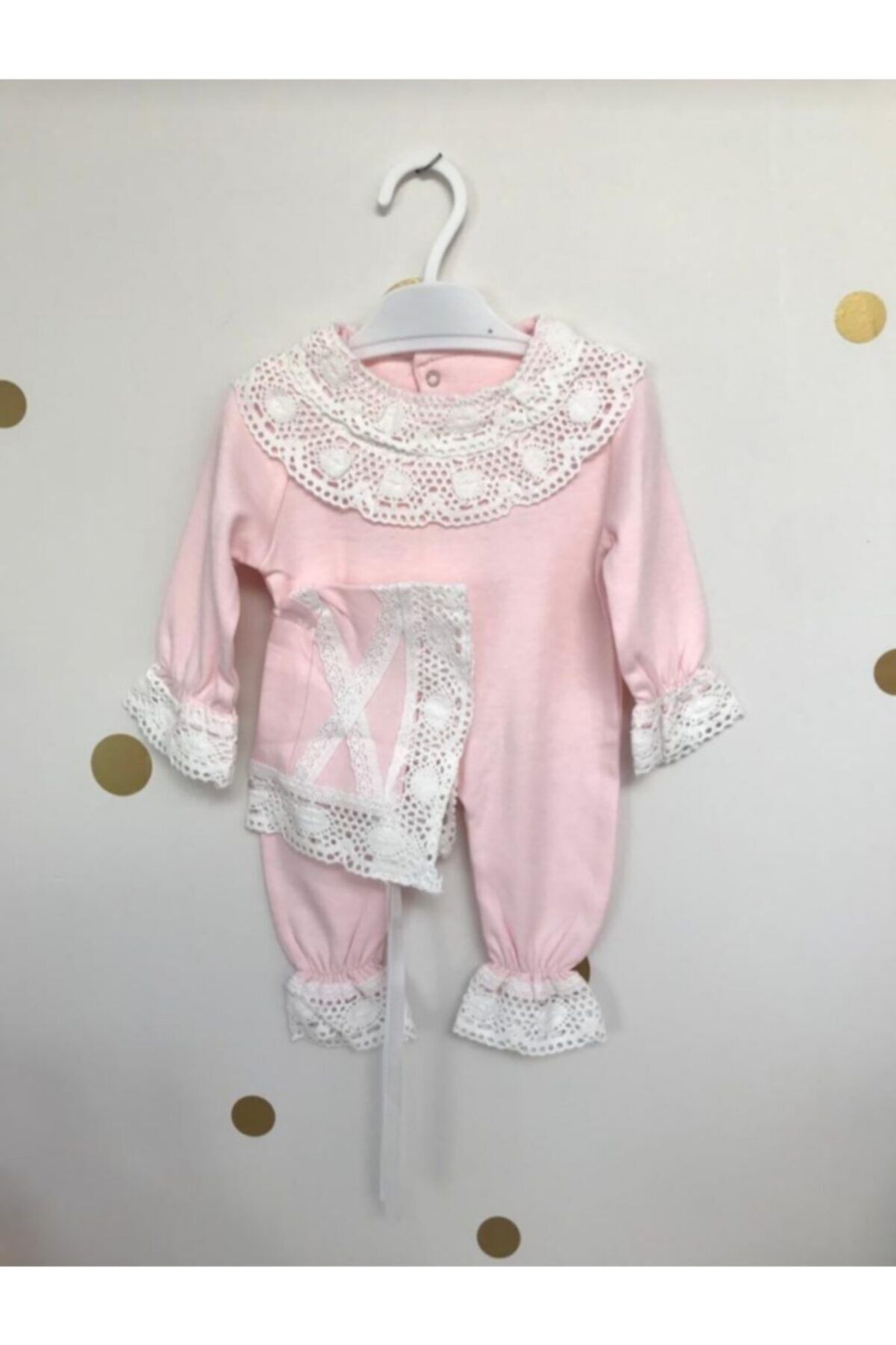 Aslı Bebe Kız Bebek Dantelli Tasarım Tulum 749