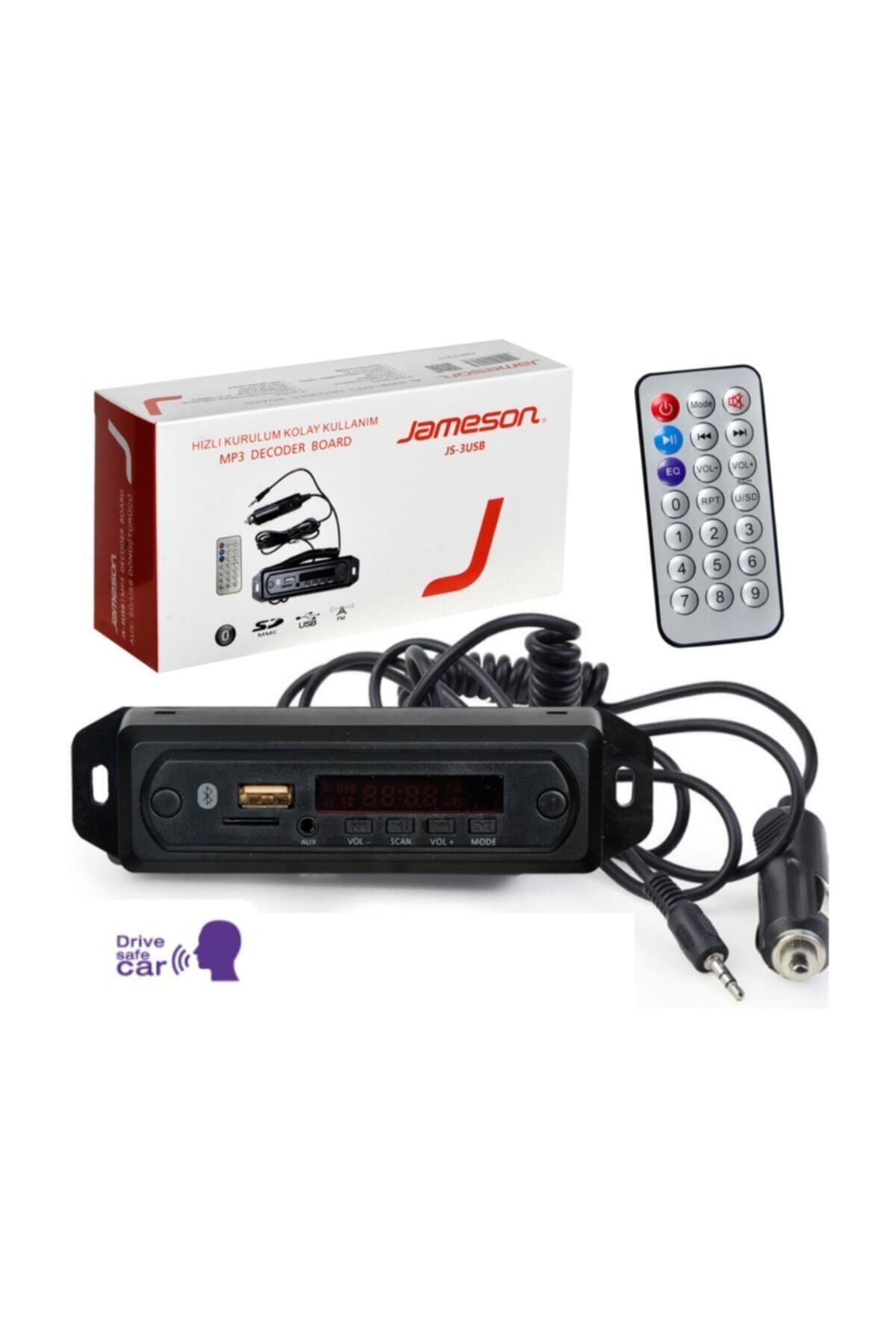 Jameson Js-6 Mikrofonlu Usb Sd Mmc Aux Bluetooth Kumandalı Oto Teyp Çevirici Dijital Player Board