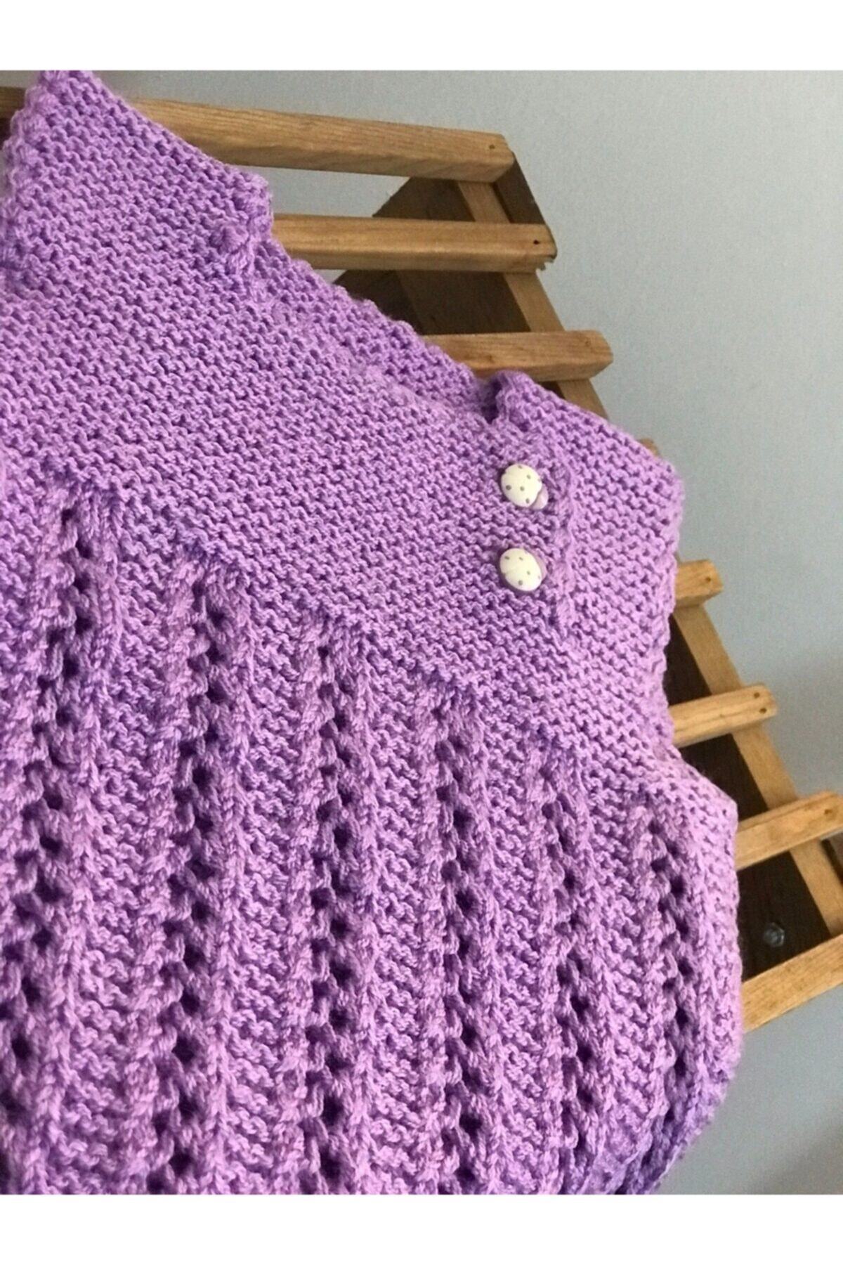 örgü Mor Renk Süveter
