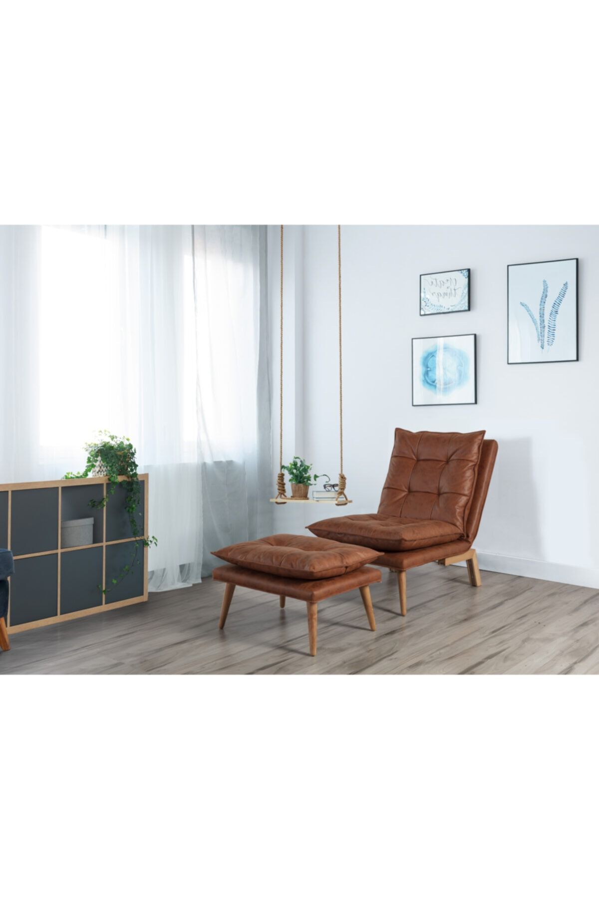 GreenCorner Orchy Yataklı Puflu Berjer