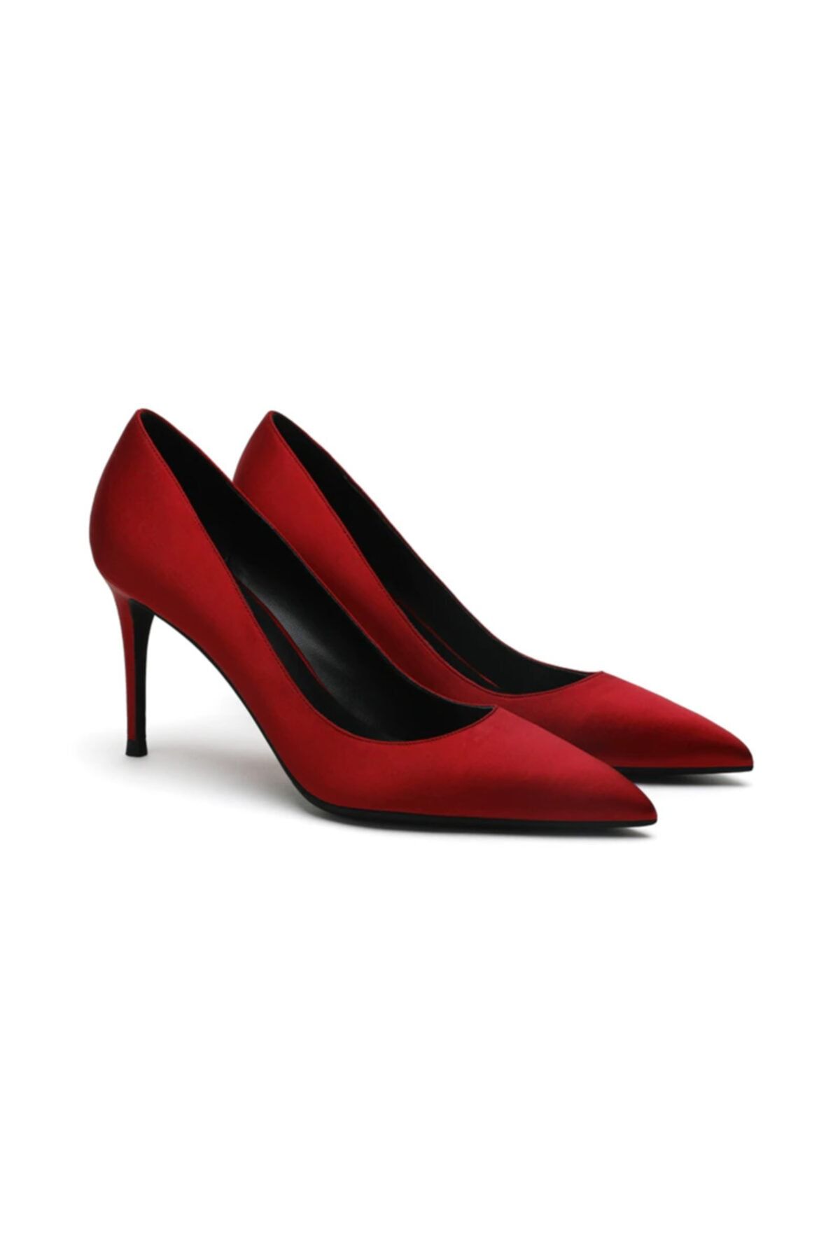 Picky Rose Bordo Saten 7cm Topuk Stiletto