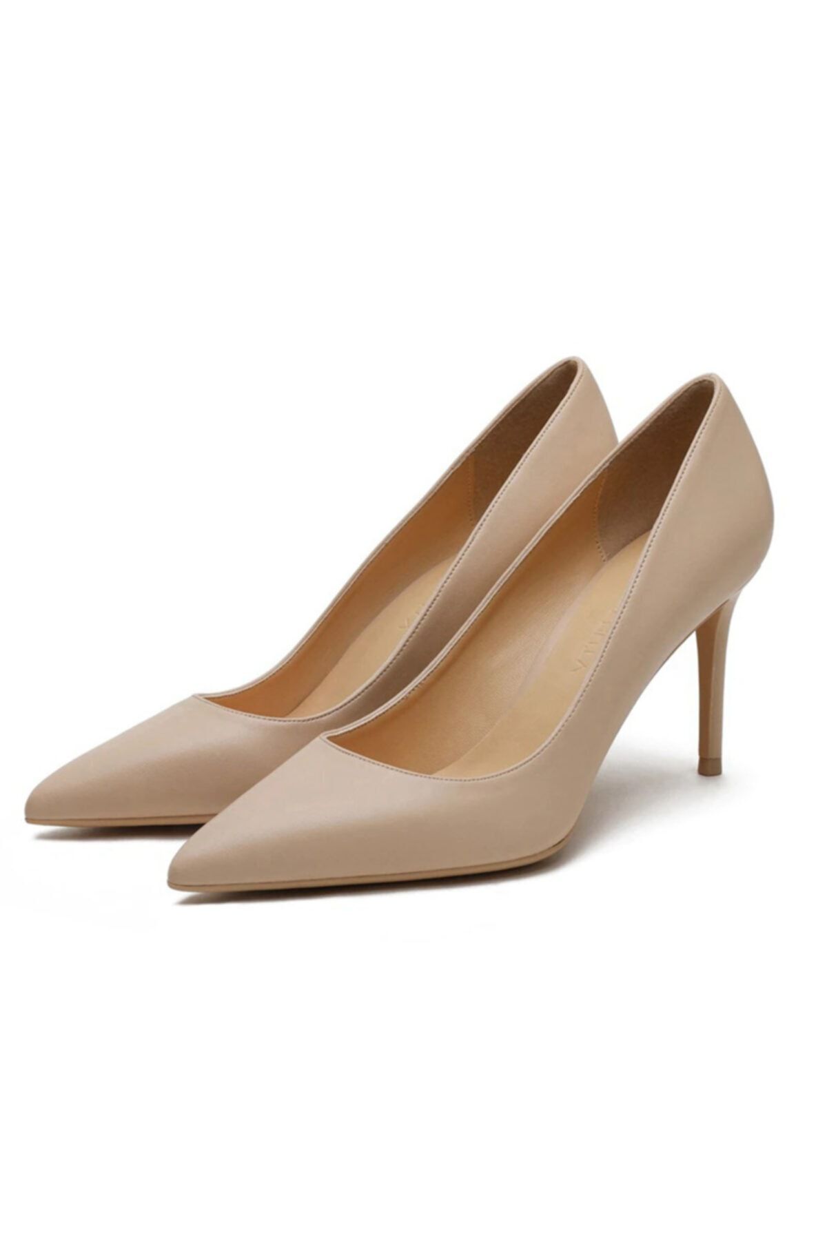 Picky Rose , Bej Renk 7cm Topuk Stiletto