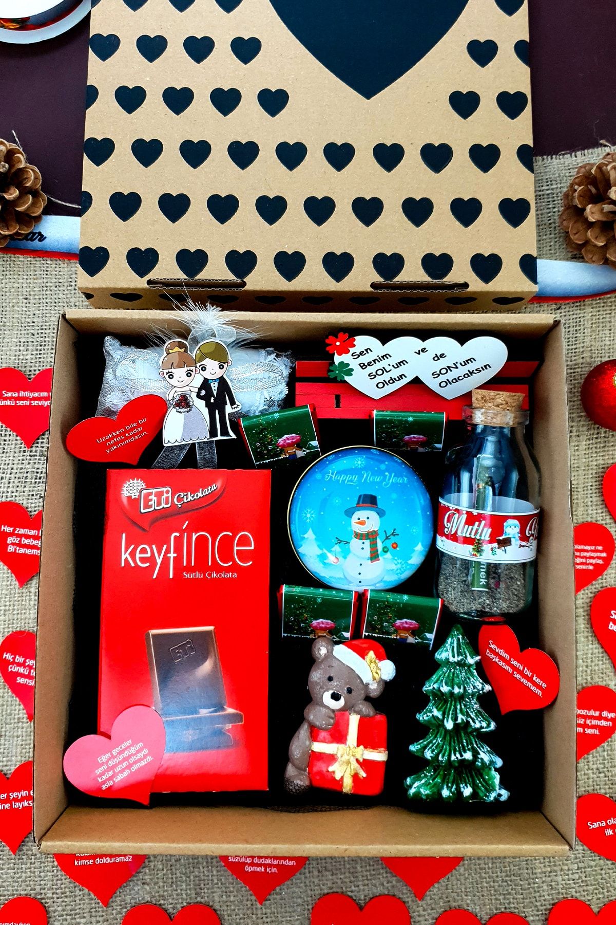 HediyeKombini Romantik 2022 Kraft Hediye Yeni Yıl Hediyelik Sevgiliye Hediye Yılbaşı Hediye 1mutlu4box5