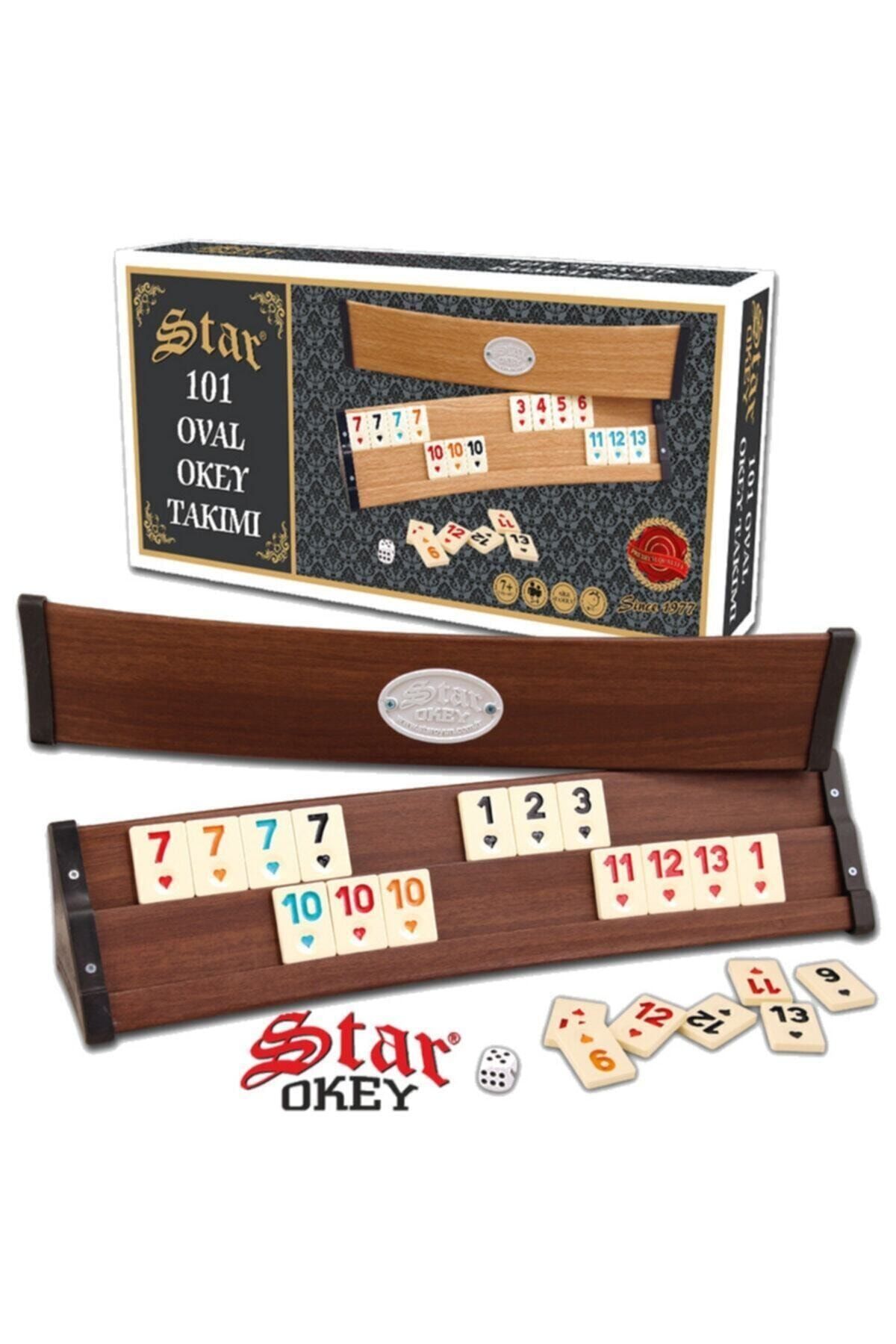 Star Okey 101 Oval Okey Takımı Doğal Ahşap Oval Okey Takımı (101 Okey Oyun Seti Gerçek Ağaçtır)