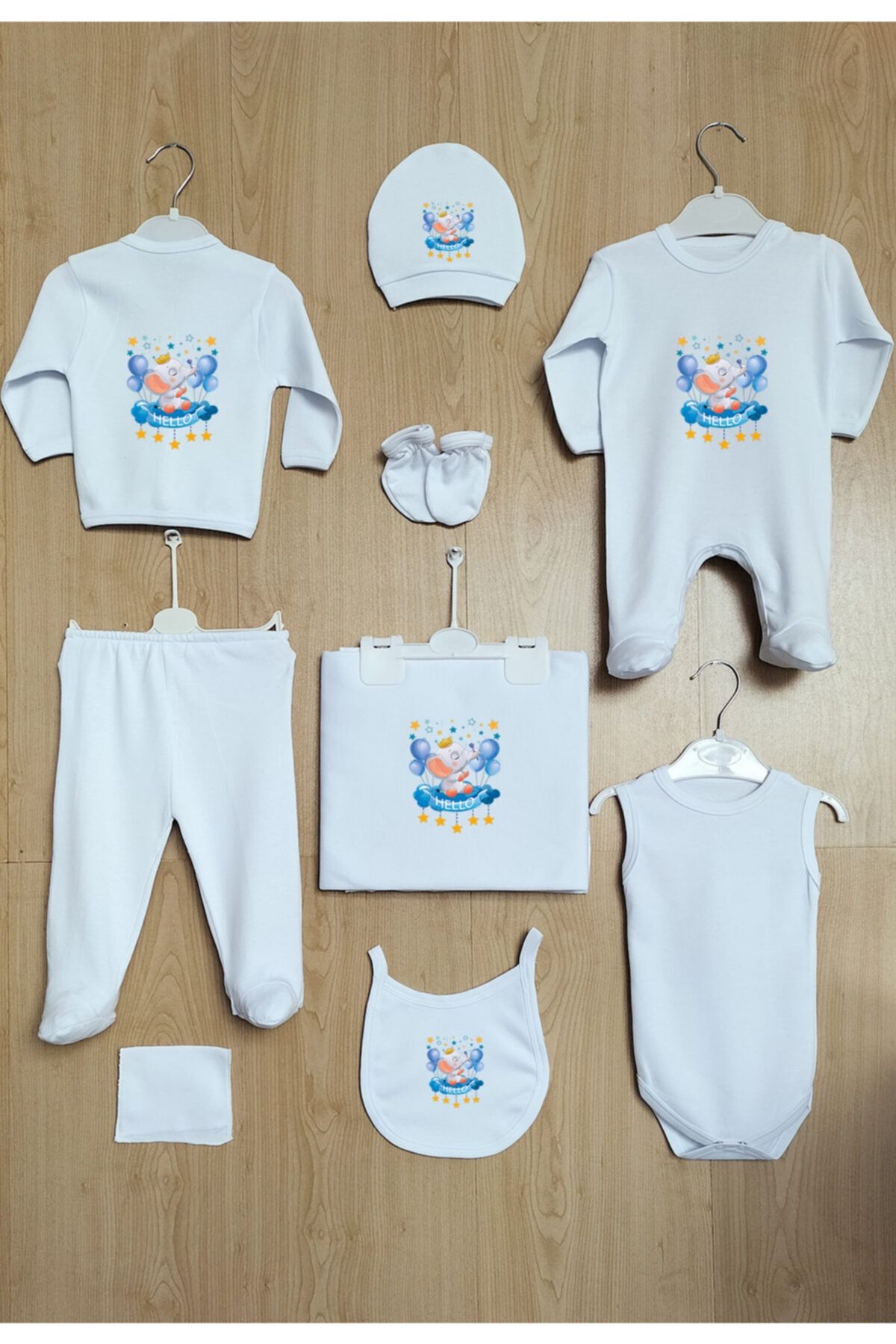 YZC HOME Liyn Baby Sevimli Fil Erkek Bebek Yenidoğan Tulumlu Hastane Çıkışı