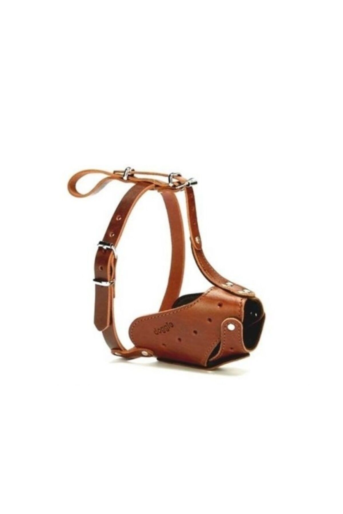 Doggie Uzun Burun Koruma Deri Köpek Ağızlık Medium Kahverengi 1,5x50-55 Cm