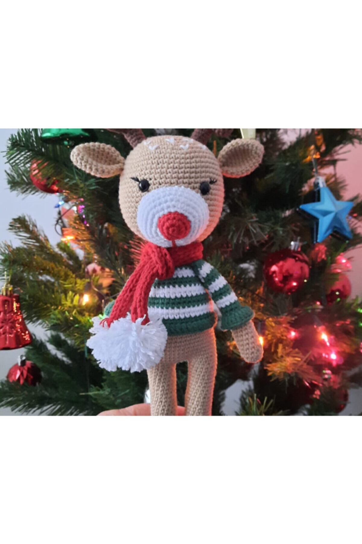 daisybydaisy Amigurumi Organik Bebek Hediyelik Ren Geyik Yılbaşı Oyuncak