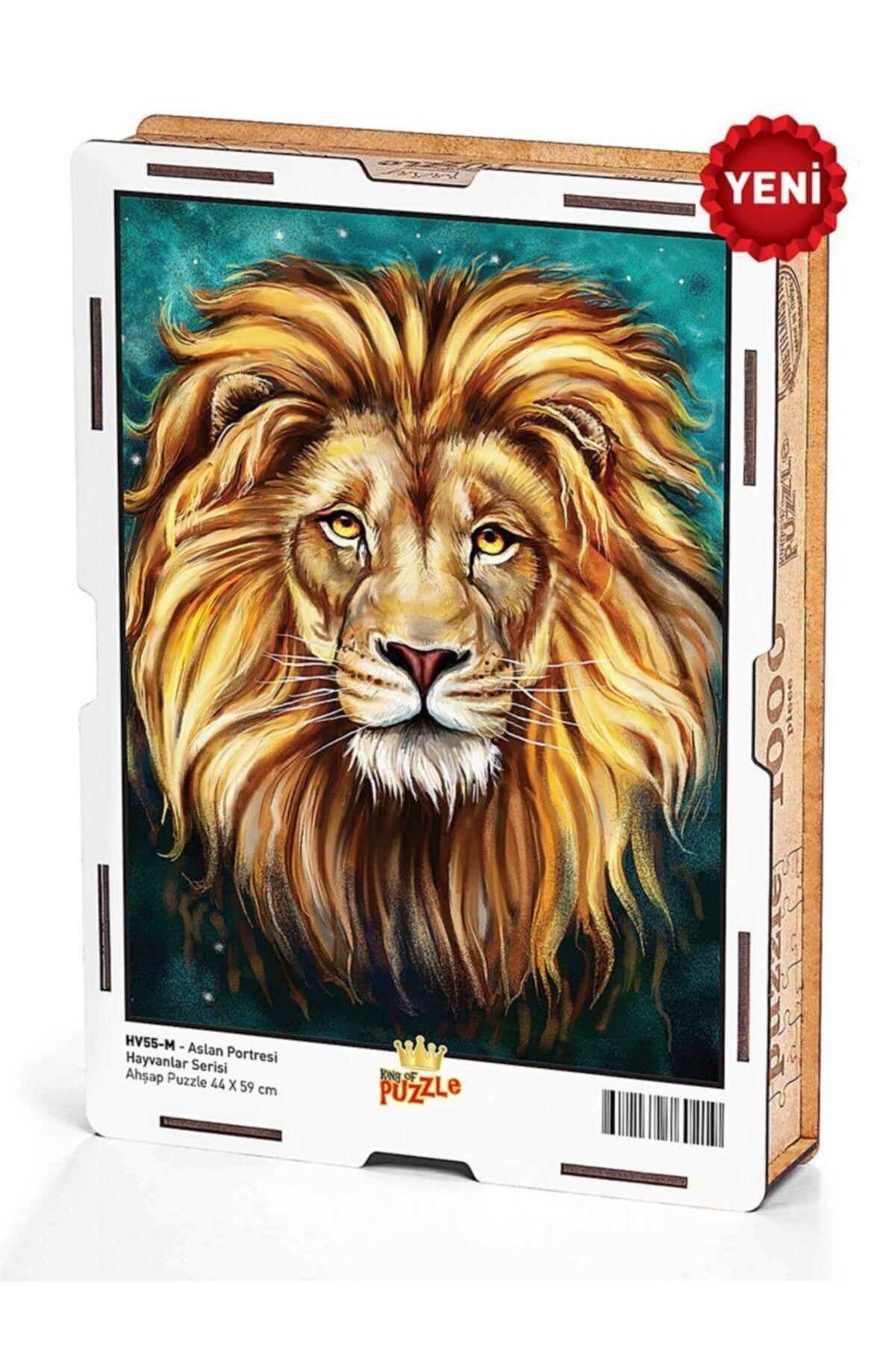 King Of Puzzle Aslan Portresi Ahşap Puzzle 1000 Parça