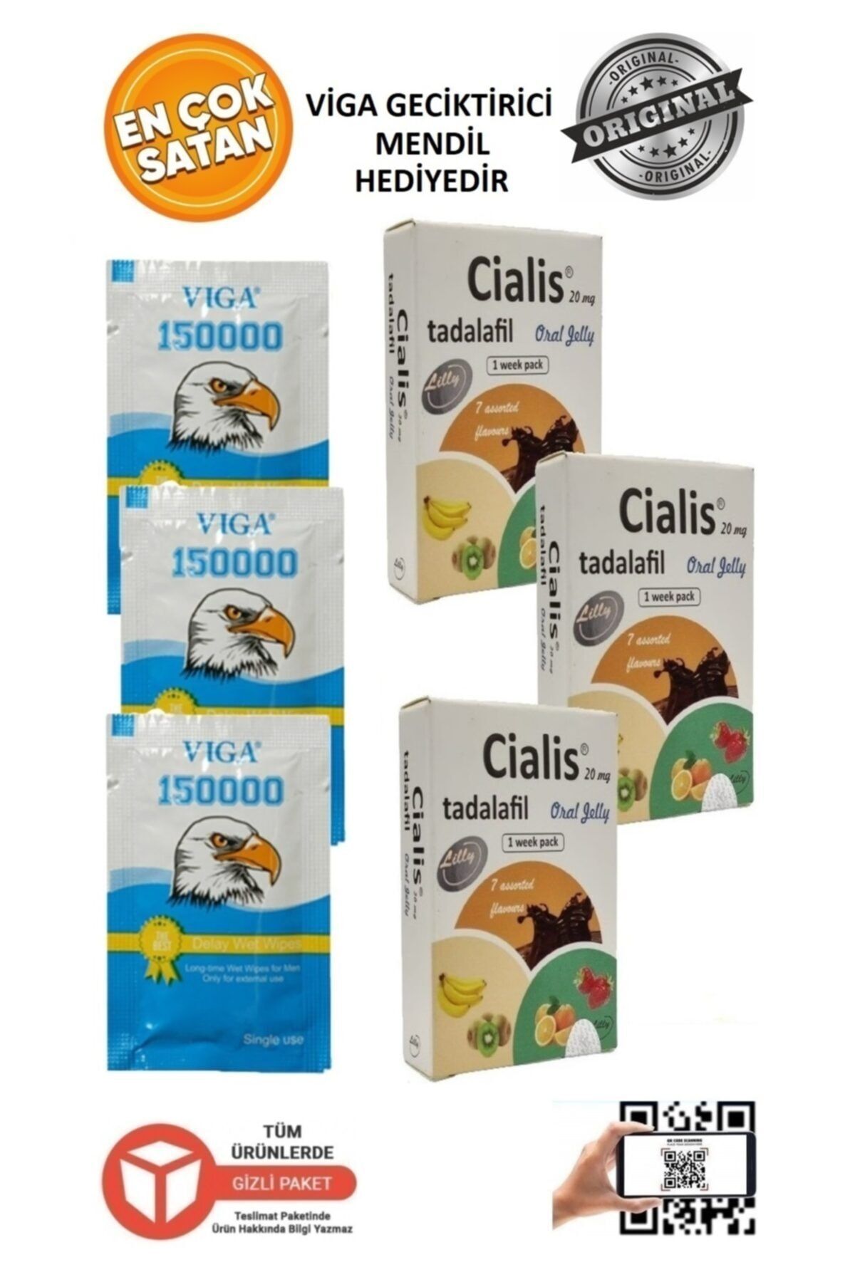 MediaFire Cialis 20mg 7'li Jel Penis Büyütücü Sertleştirici Viga Erken Boşalmayı Engelleyen Geciktirici Mendil