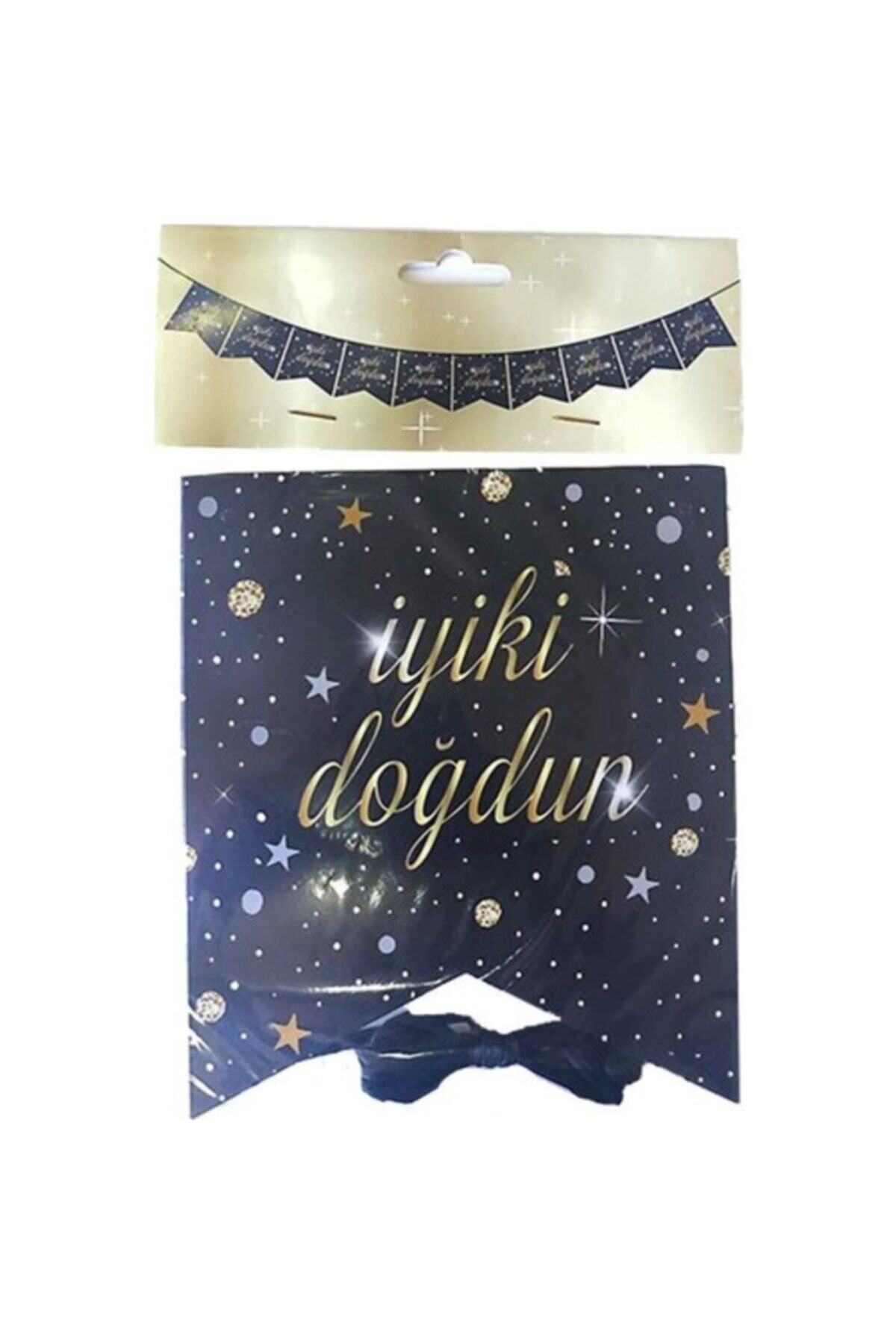 SESA HEDİYELİK Siyah Gold Yaldızlı Iyi Ki Doğdun Yazı Banner Flama