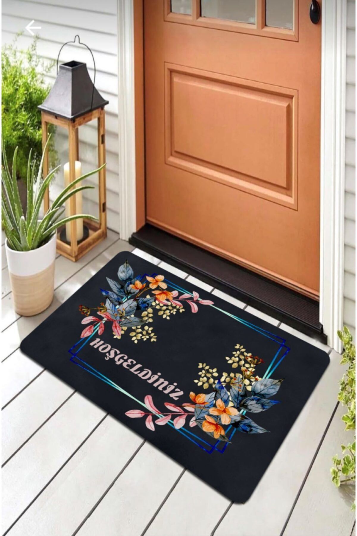 Ardizayn Hoşgeldiniz Yazılı 40x60 Cm Dekoratif, Kaymaz, Dökülmez Deri Taban Yıkanabilir Kapı Önü Paspası