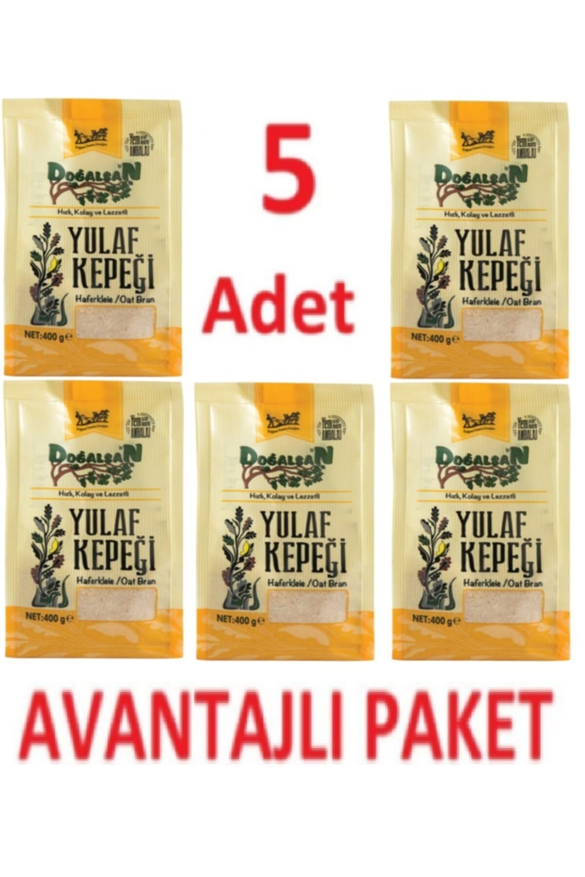 Doğalsan Yulaf Kepeği 400gr X 5 Adet Avantajlı Paket Nhr...