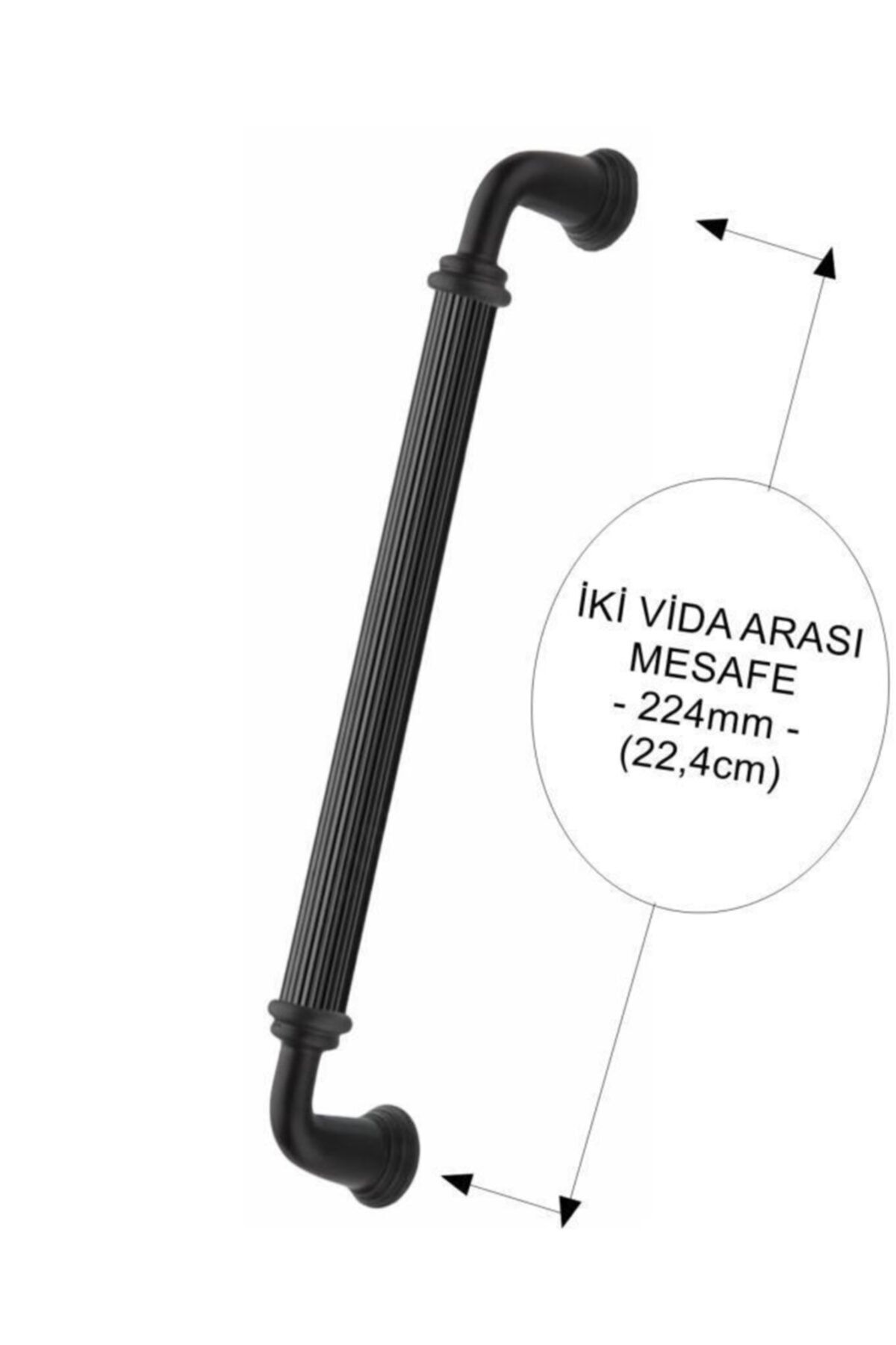 bablife 5 Adet Melis Mat Siyah 224mm Lüks Çekmece Dolap Mobilya Kulpları