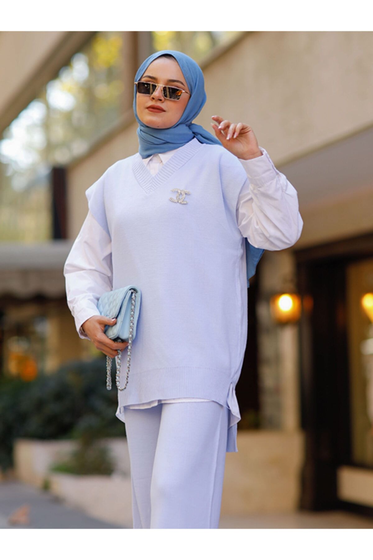 Rimel Moda Süveter Takım Bebe Mavi