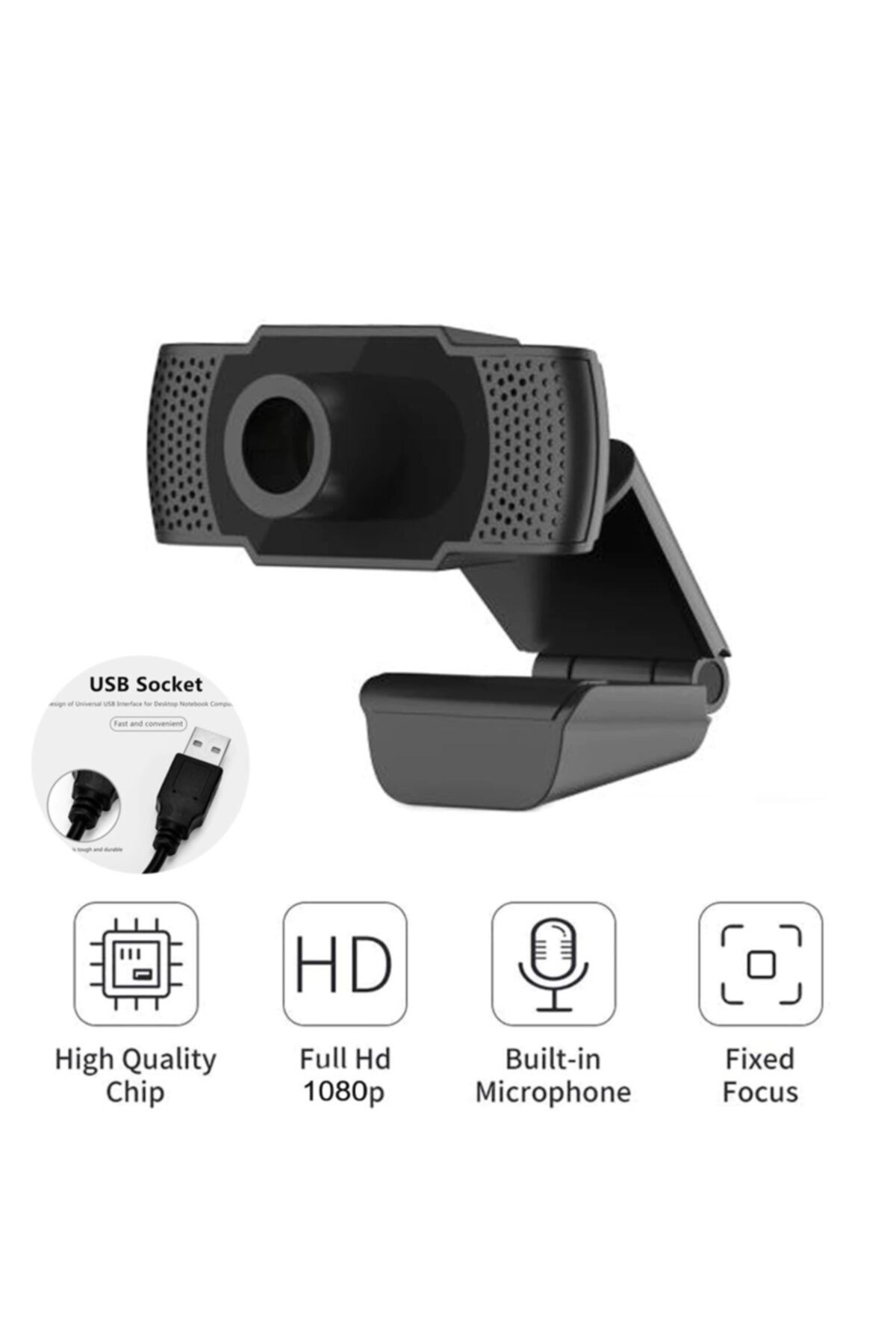 Streak X10 1080p Full Hd Mikrofonlu Webcam Bilgisayar Konuşma Kamerası