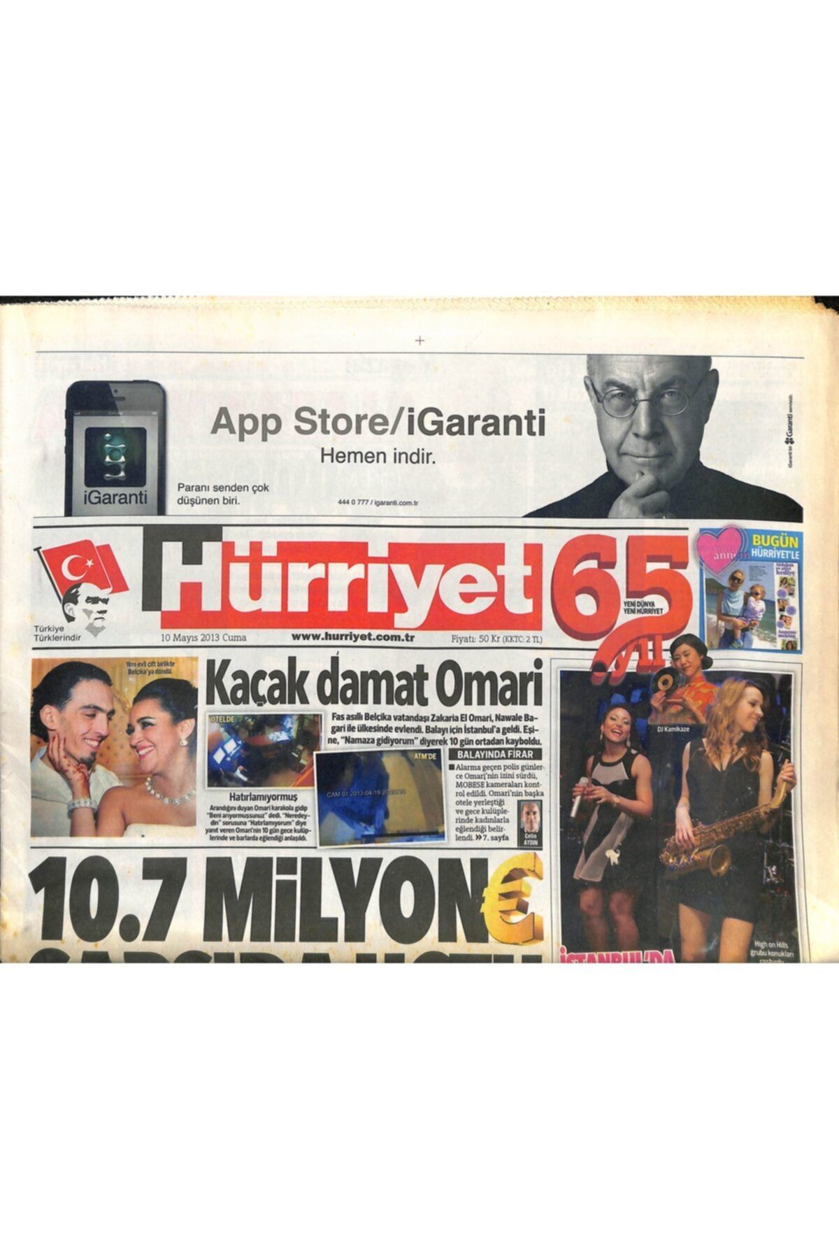 Gökçe Koleksiyon Hürriyet Gazetesi 10 Mayıs 2013 - Bursaspor Başkanı Ibrahim Yazıcı Dün Atatürk Stadın'da Uğurlandı