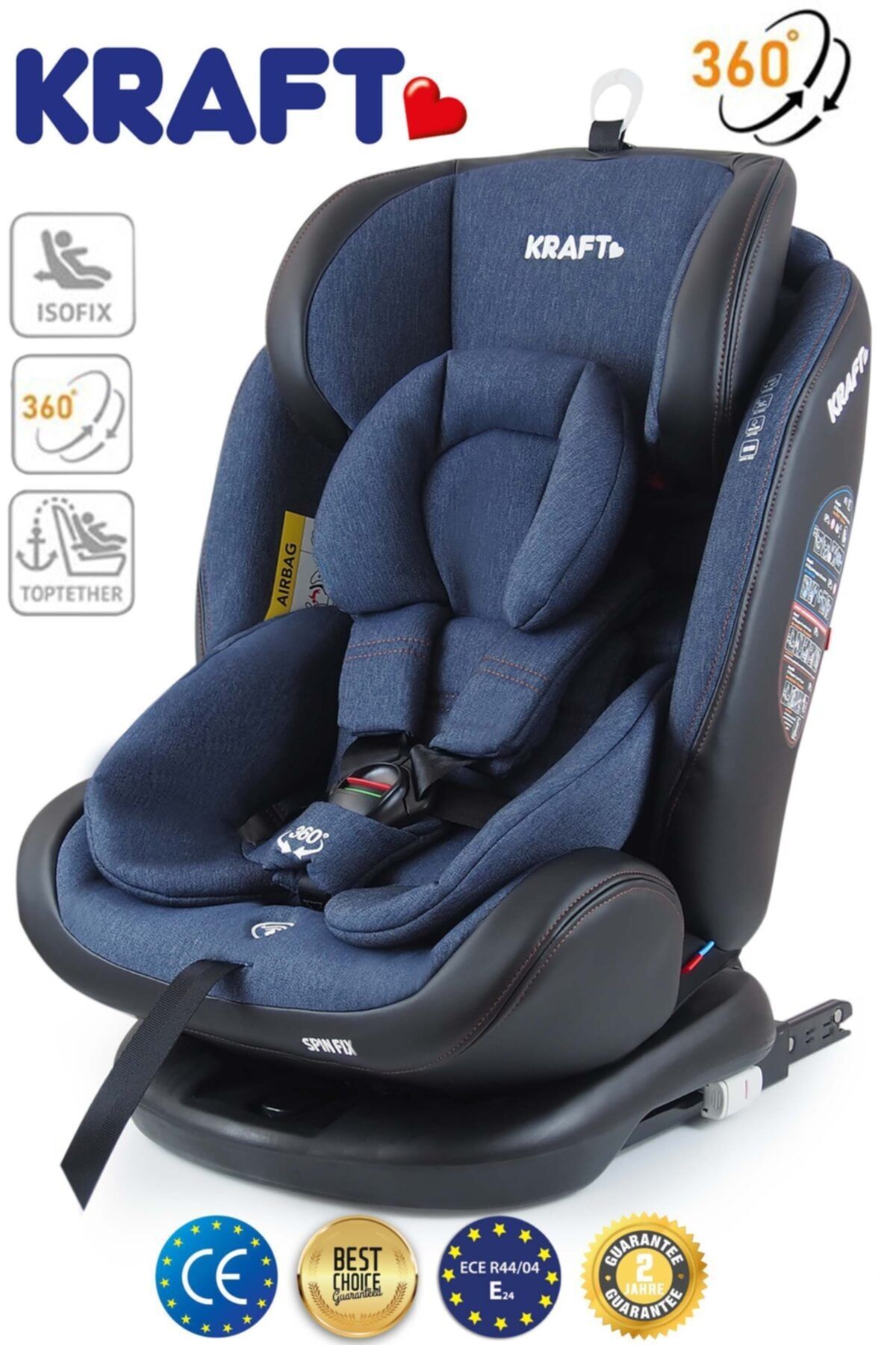 Kraft Spin Fix Isofixli Oto Koltuğu 0-36 kg Jean