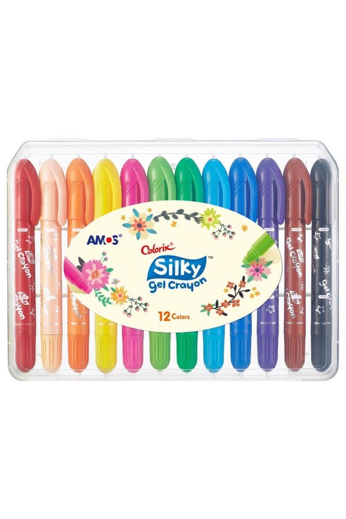Amos Sılky 12 Renk Jel Tipi Mum Boya Csg12