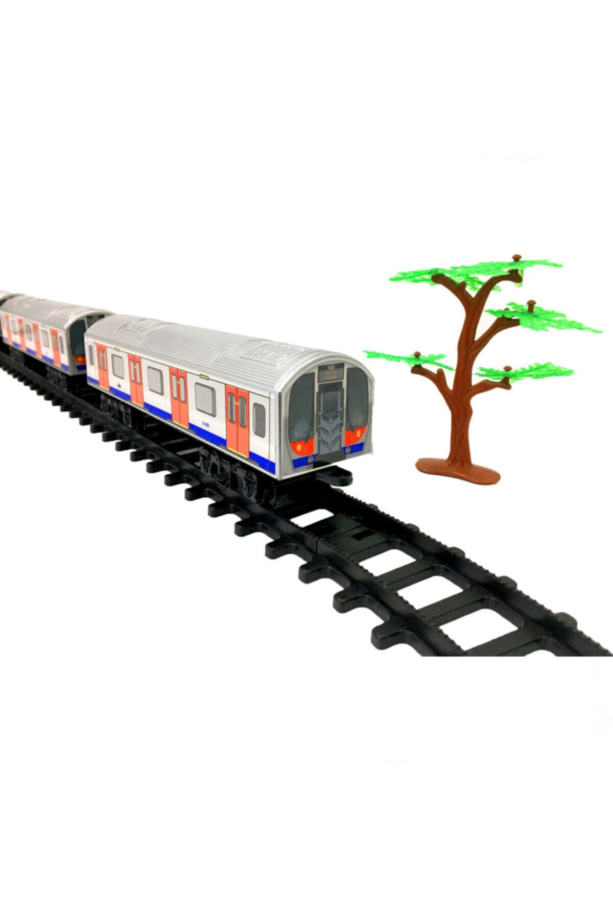 CanEm Pilli Sesli Ve Işıklı Raylı Metro Tren Seti 33 Parça