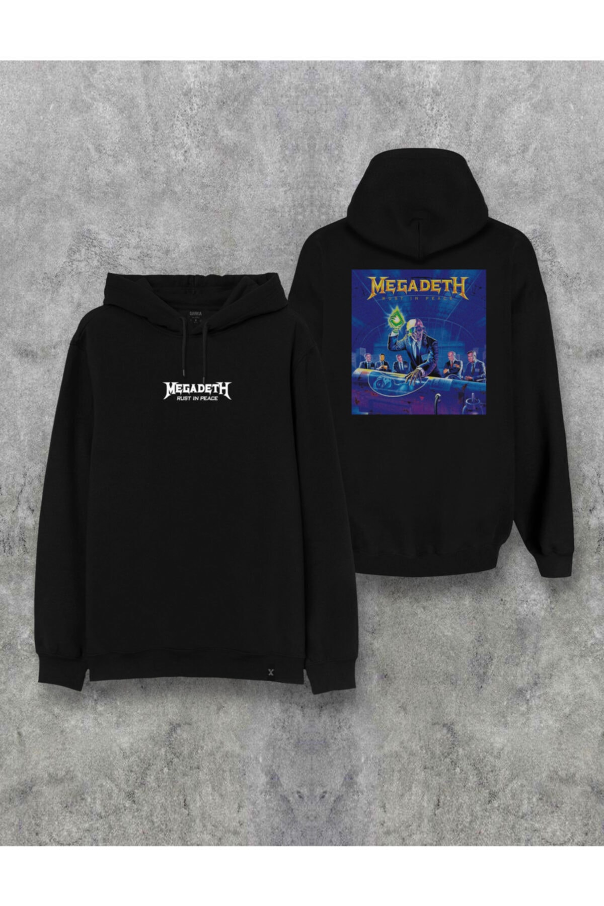 Darkia Megadeth Rust In Peace Ön Arka Baskılı Kapşonlu Özel Tasarım Hoodie