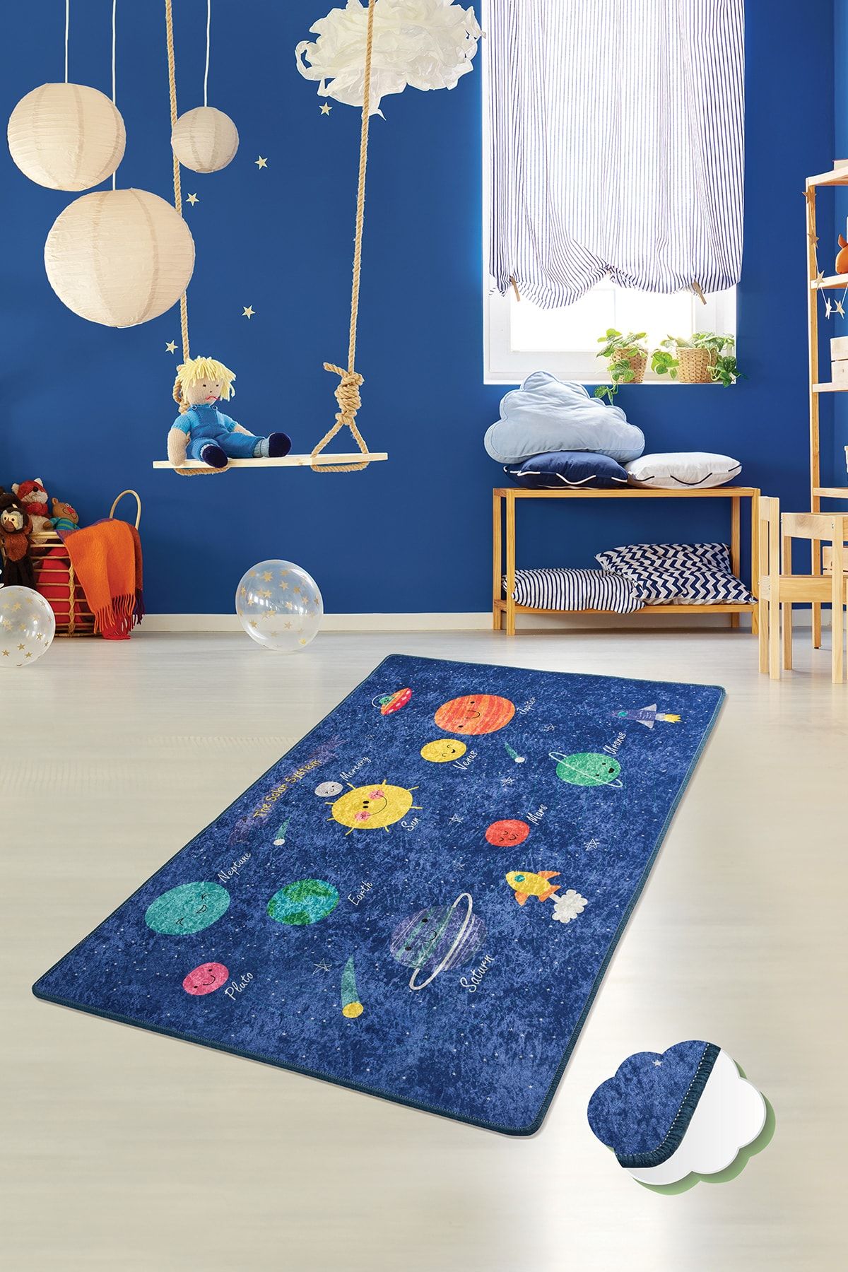 Dolce Tocco Modern Tasarım Dt2901 Bebek Çocuk Kreş Oyun Halısı Leke Tutmayan Yıkanabilir Kaymaz Taban