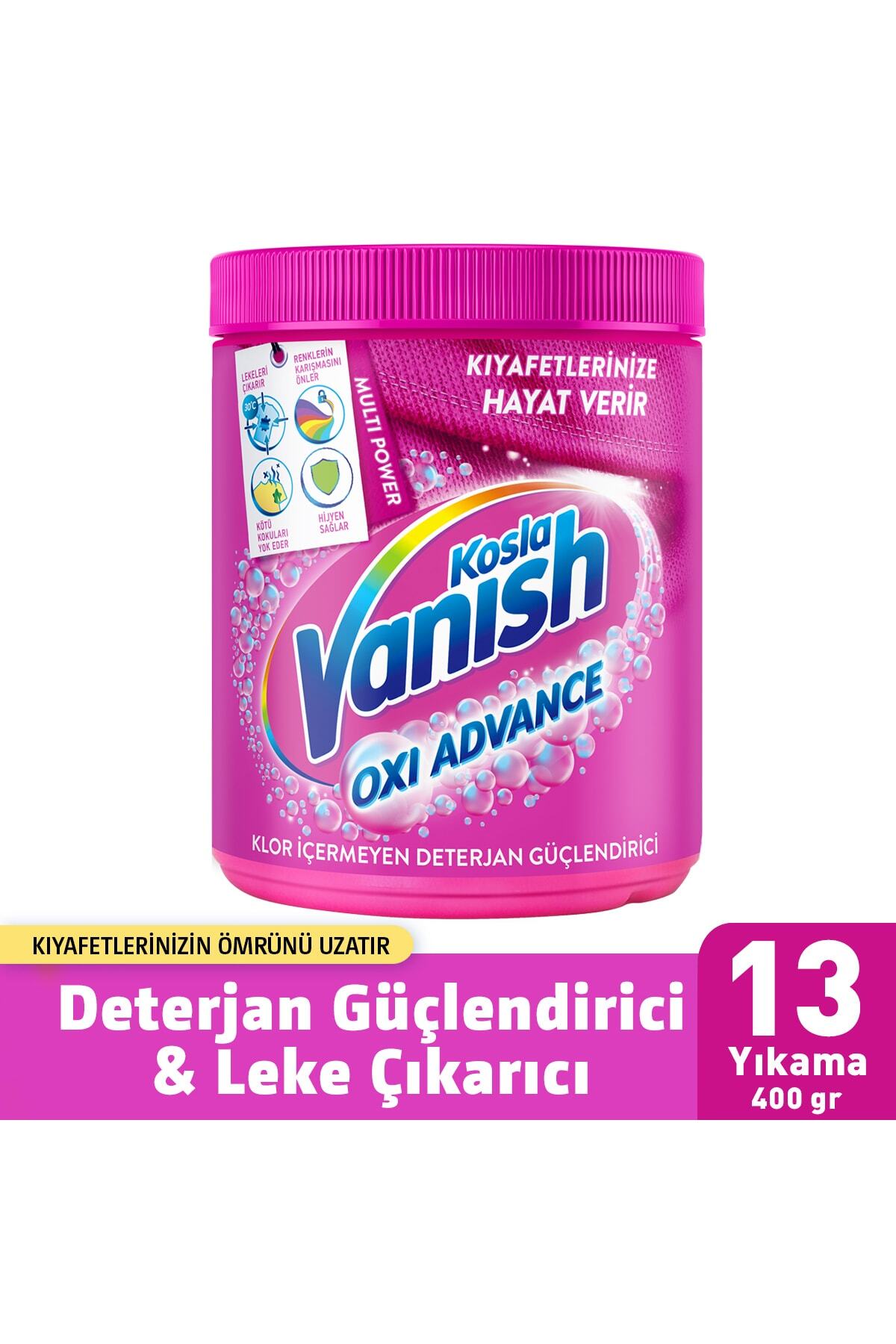 Vanish Kosla Multipower Çamaşır Leke Çıkarıcı ve Deterjan Güçlendirici Toz 400 gr Renkliler
