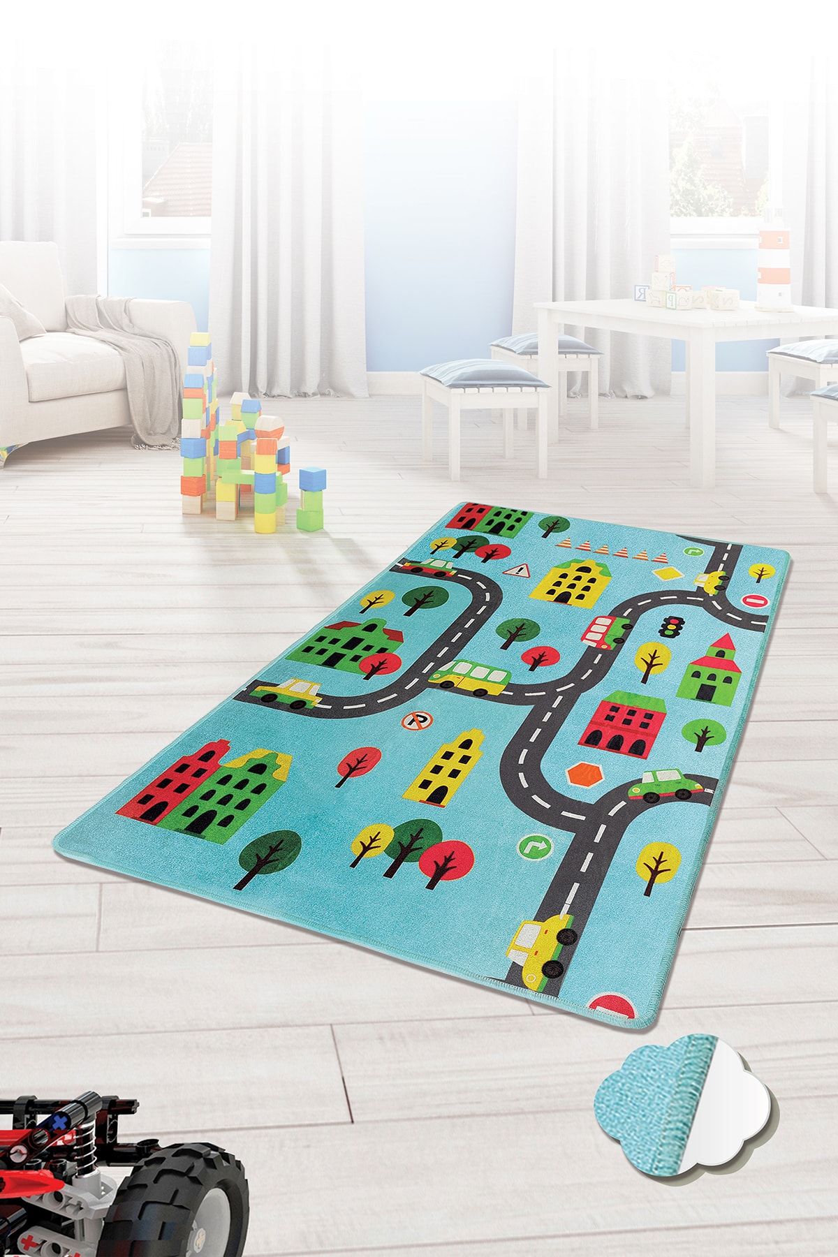 Dolce Tocco Modern Tasarım Dt3001 Bebek Çocuk Kreş Oyun Halısı Leke Tutmayan Yıkanabilir Kaymaz Taban