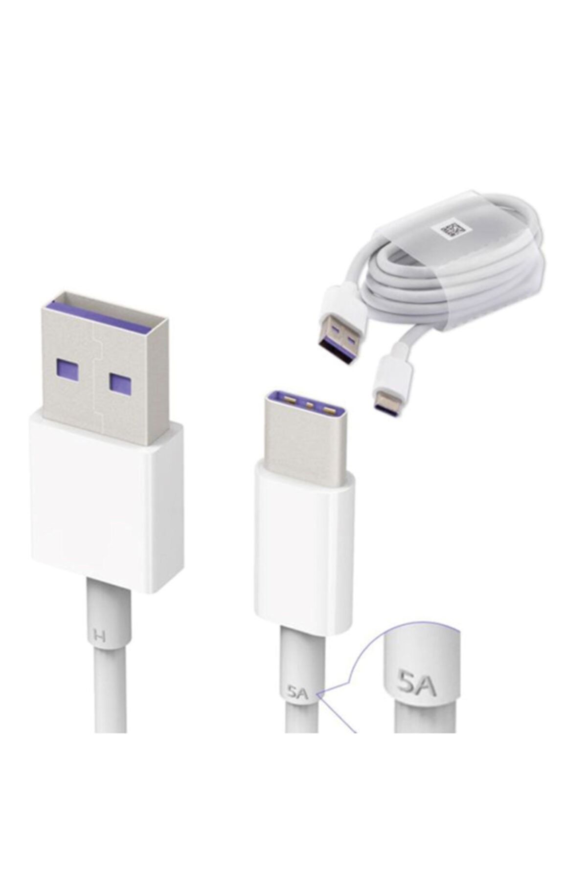 Powermaster Pm-18299 Type-c 5 Amper Şarj Ve Data Kablosu Beyaz