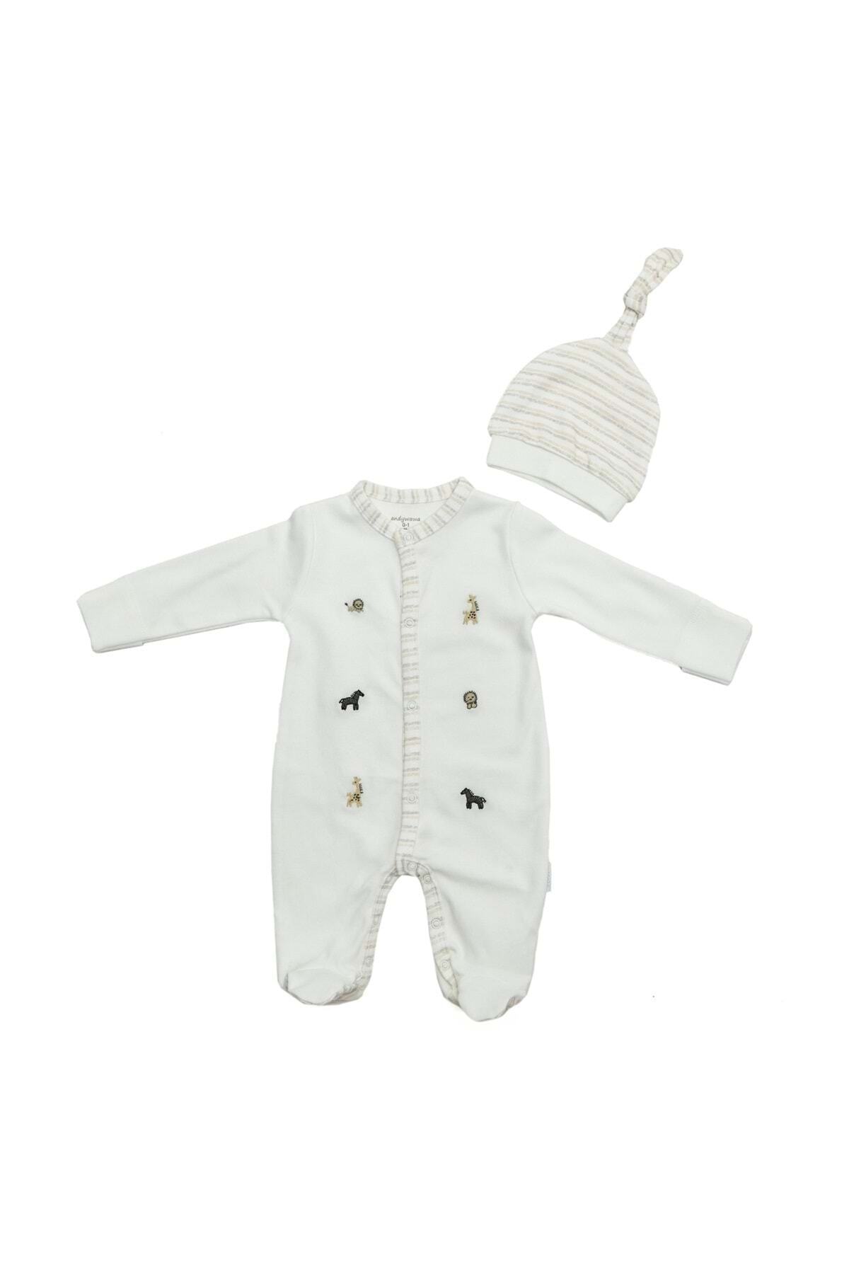 andywawa Bebek Tulum Takım Romper Hat Set Baby Lıon