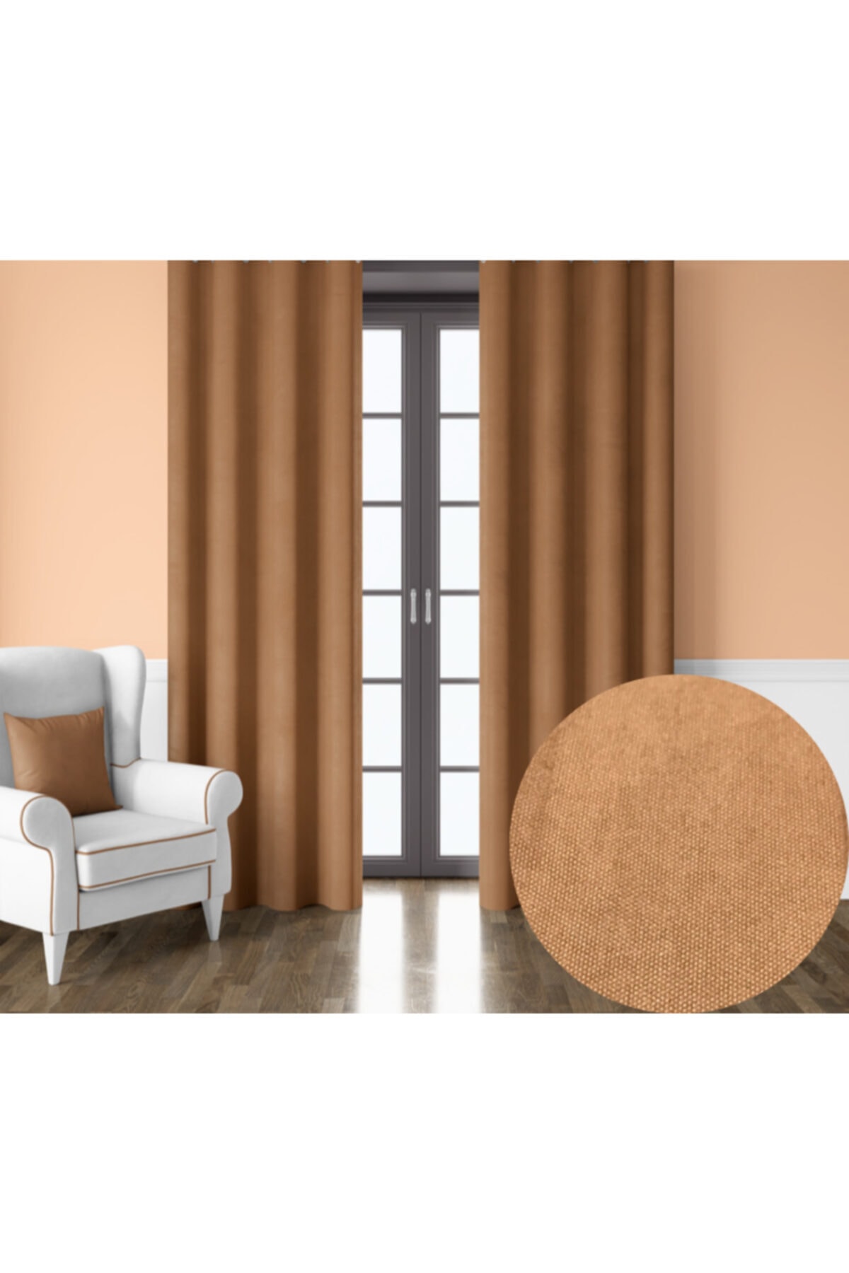 Demor Home Soft Series Kaju Rengi Ekstrafor Büzgülü Ada Fon Perde