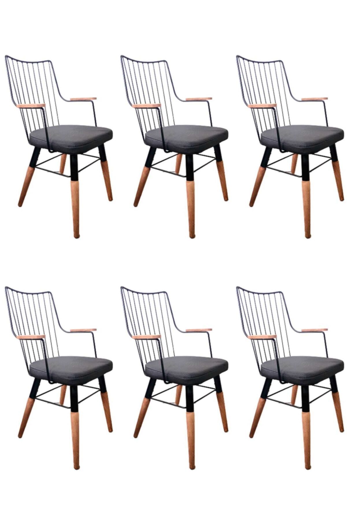 trendevim Ahşap Kollu Sandalye Cafe Sandalye Mutfak Sandalye Ahşap Ayak Sandalye 6 Lı Fiyattır