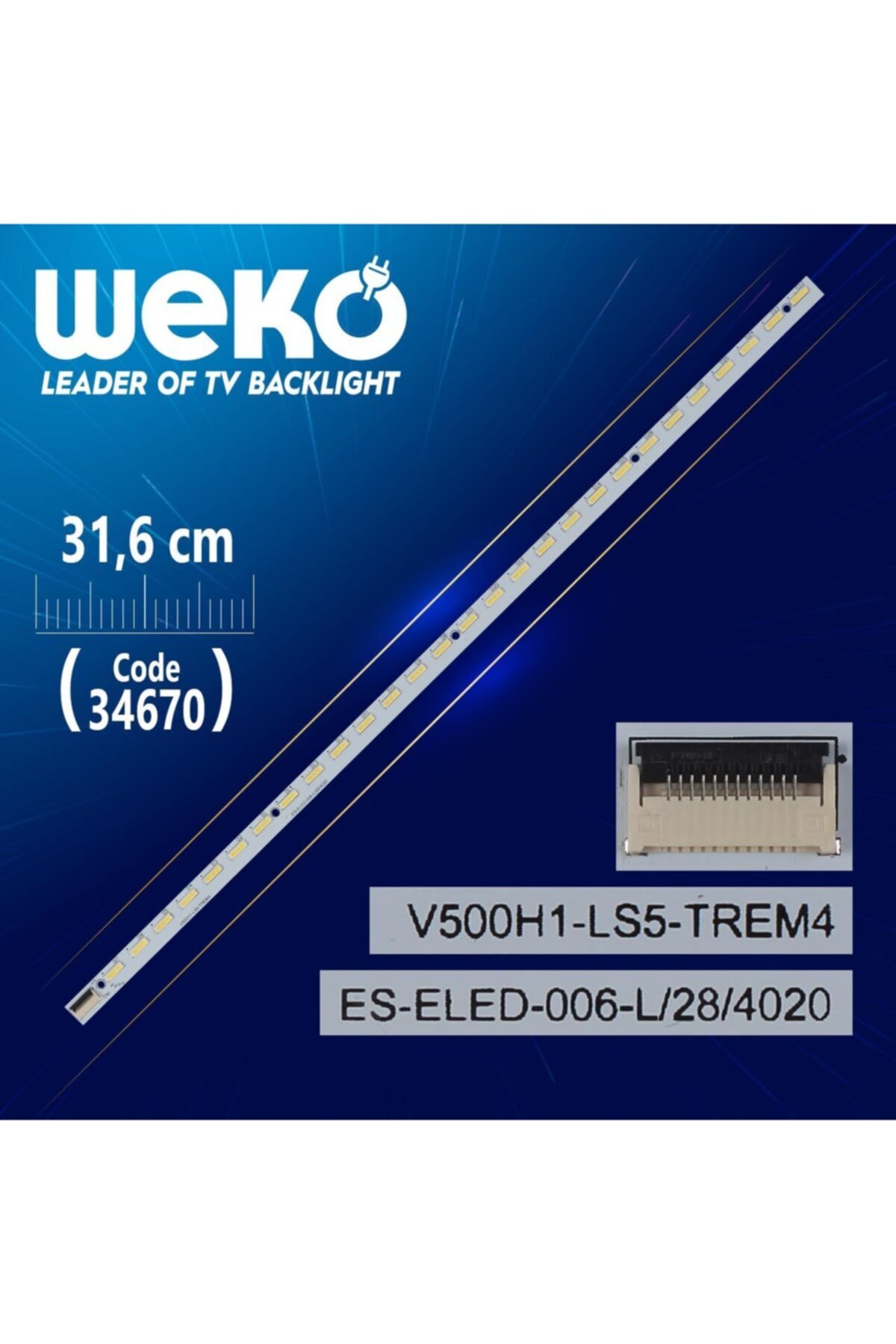 WEKO V500h1-ls5-trem4 - Es-eled-006-l/28/4020 - 31.6 Cm 28 Ledli - (wk-125)