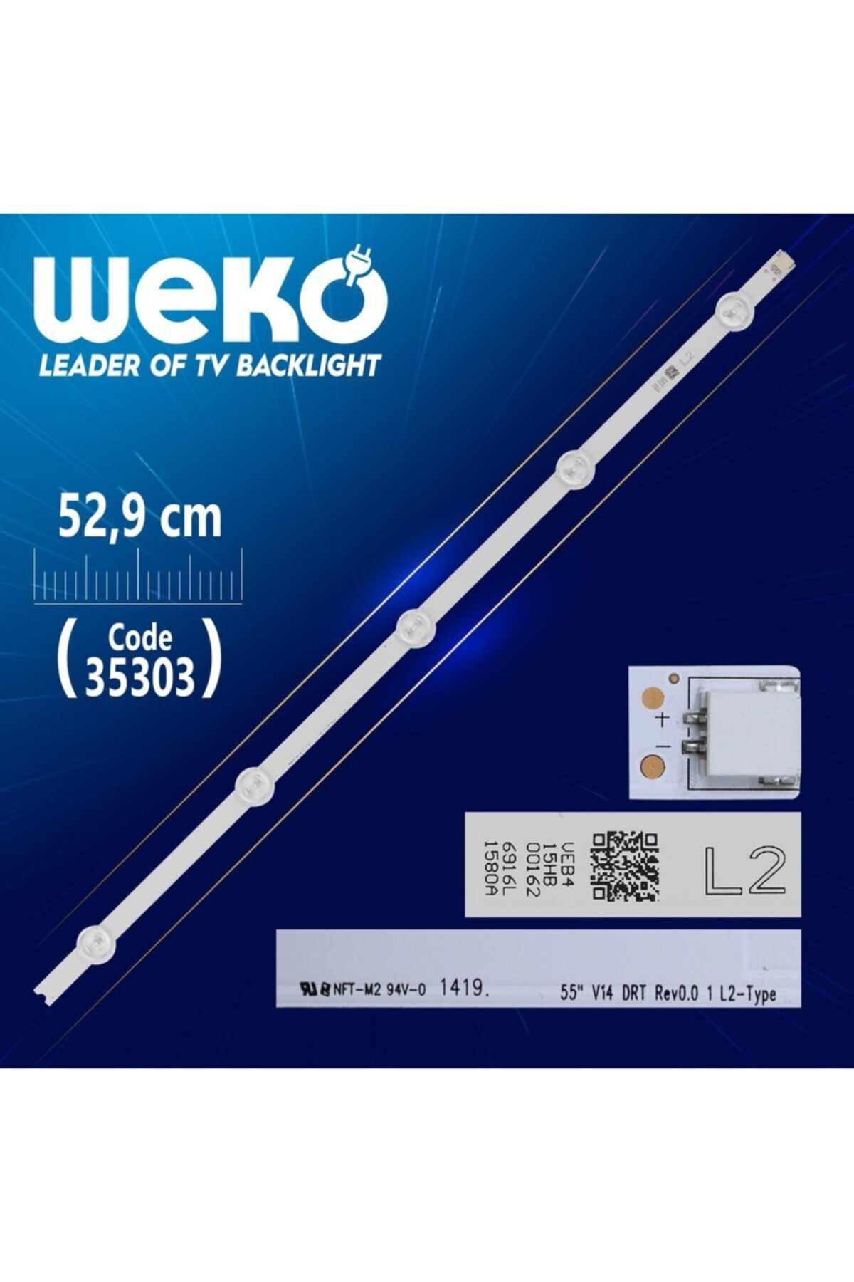 WEKO 55 V14 Drt Rev0.0 1 L2-type - 6916l1448a - 52.9 Cm 5 Ledli - (wk-931)