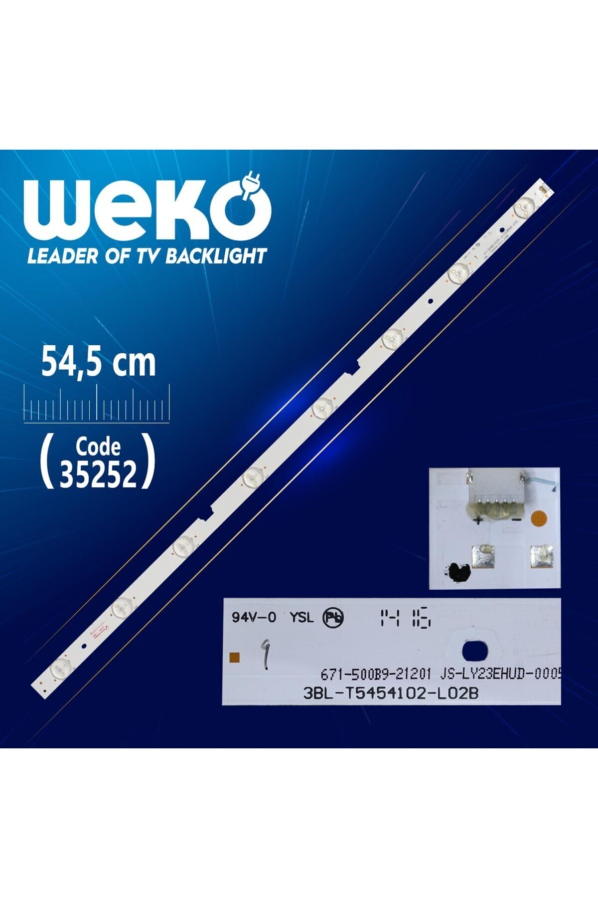 WEKO 3bl-t5454102-l02b - 671-500b9-21201 Js-ly23ehud-0005 - 54.5 Cm 8 Ledli - (wk-909)