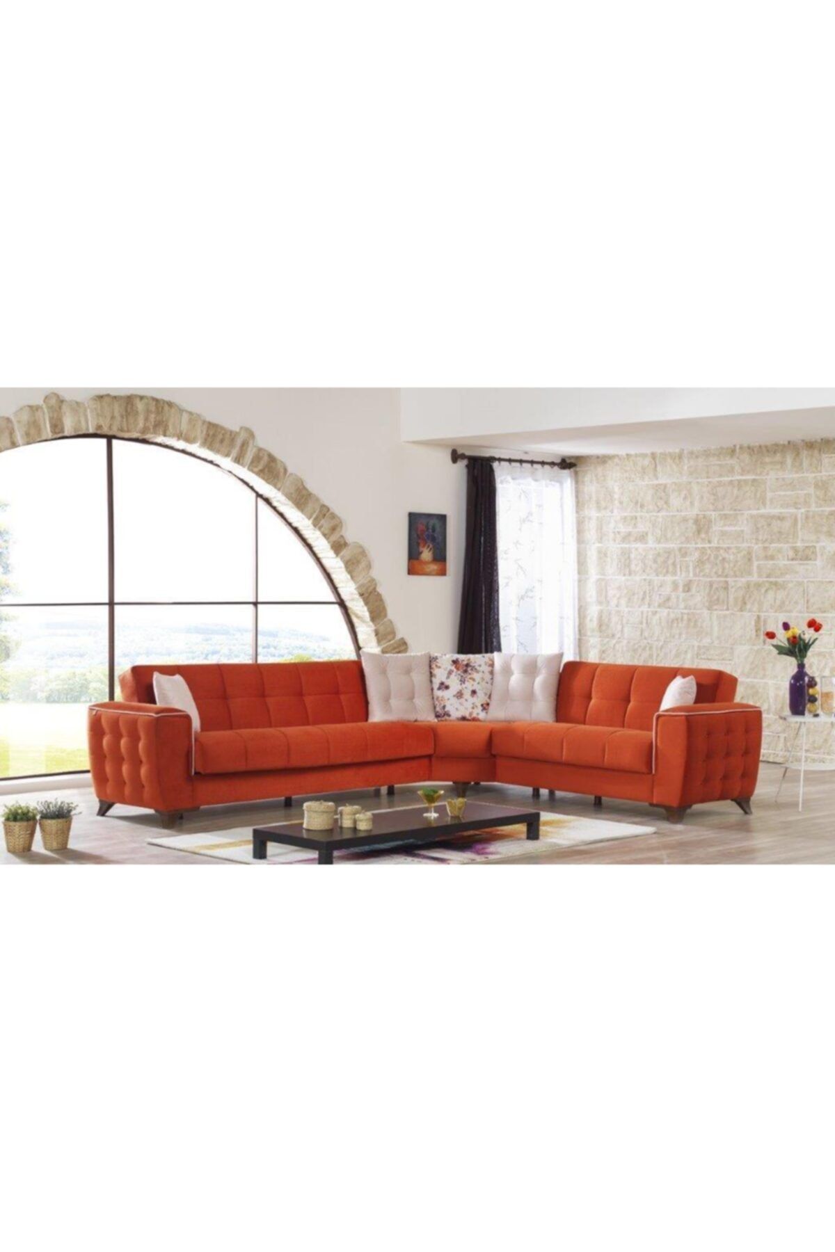 ipek mobilya Zen Köşe Takımı 3+2 ( Kiremit )