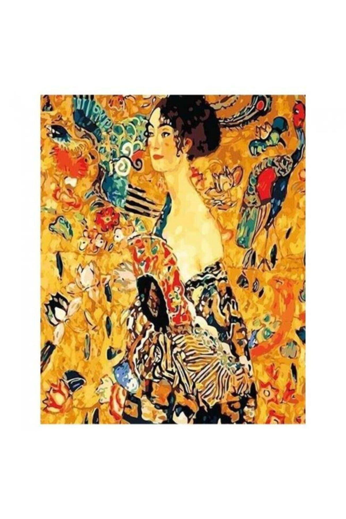 Fupe Shop Gustav Klimt Genç Kadın Sayılarla Boyama Seti Kasnaklı 90 X 110 Cm