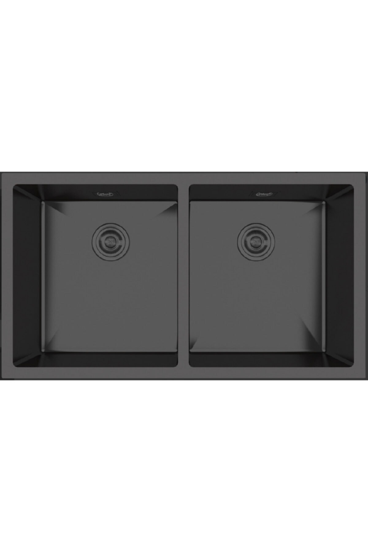 Crauf Stella Siyah 6080 Tezgah Altı Mutfak Eviyesi 45x80x22,8 Cm