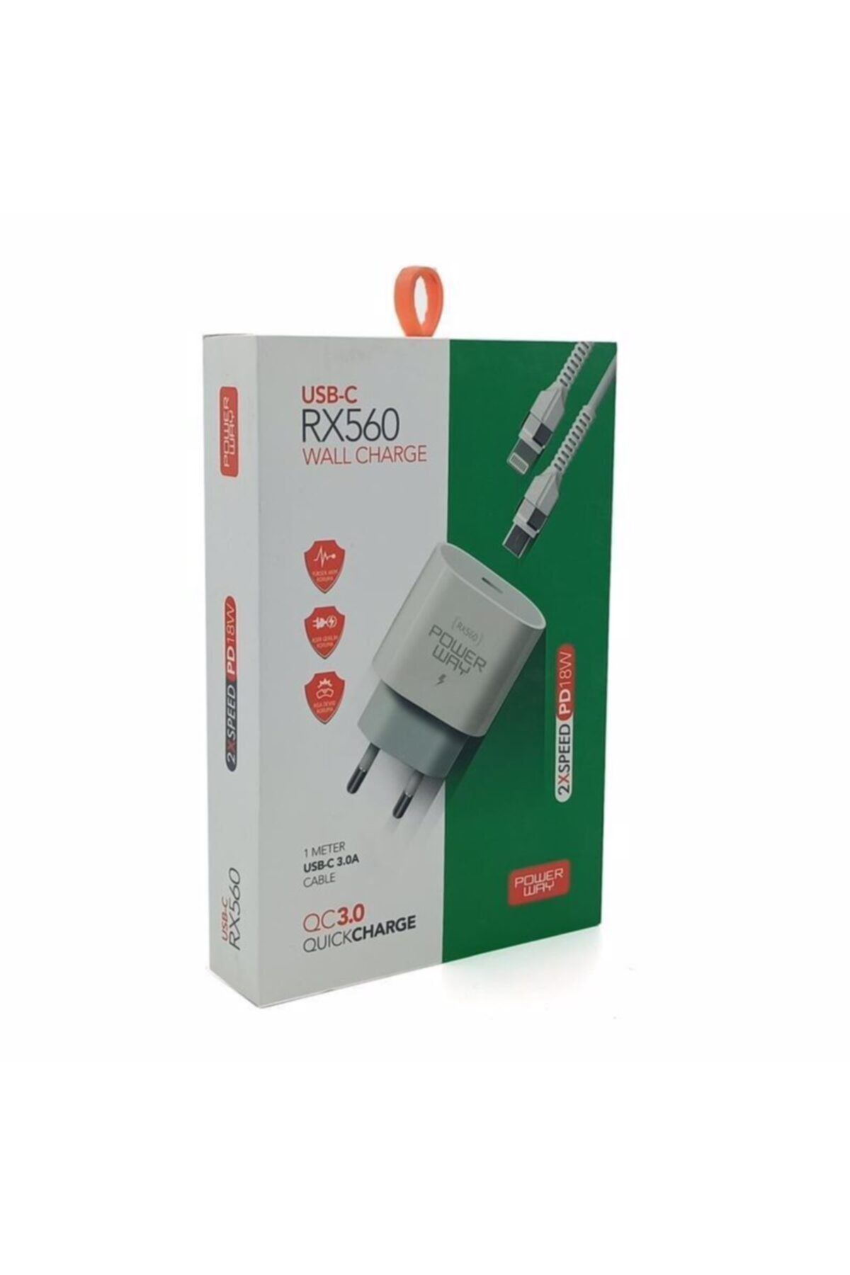 POWERWAY Rx-560 Type C + Iphone 3 Amper Hızlı Şarj Aleti