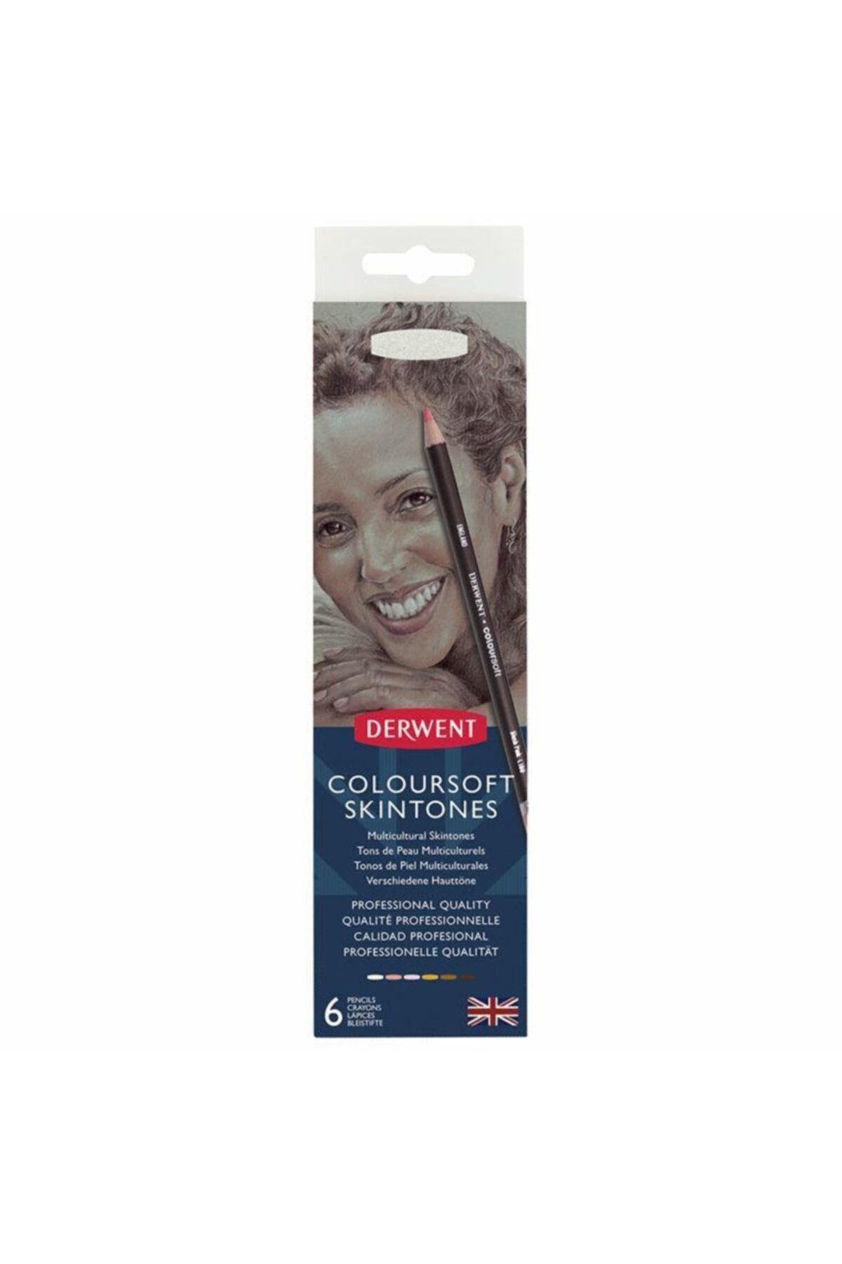 Derwent Coloursoft Pencils Skintones Yumuşak Kuruboya Kalemi Ten Renkleri 6'lı Teneke Kutu