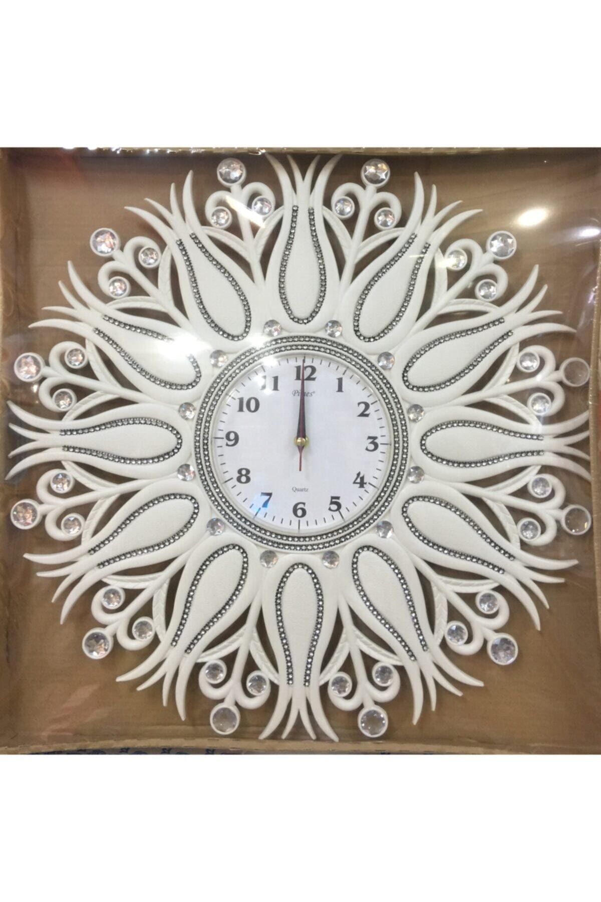 QUARTZ Büyük Boy Taşlı Salon Tipi Modern Duvar Saati ( Yeni Model )