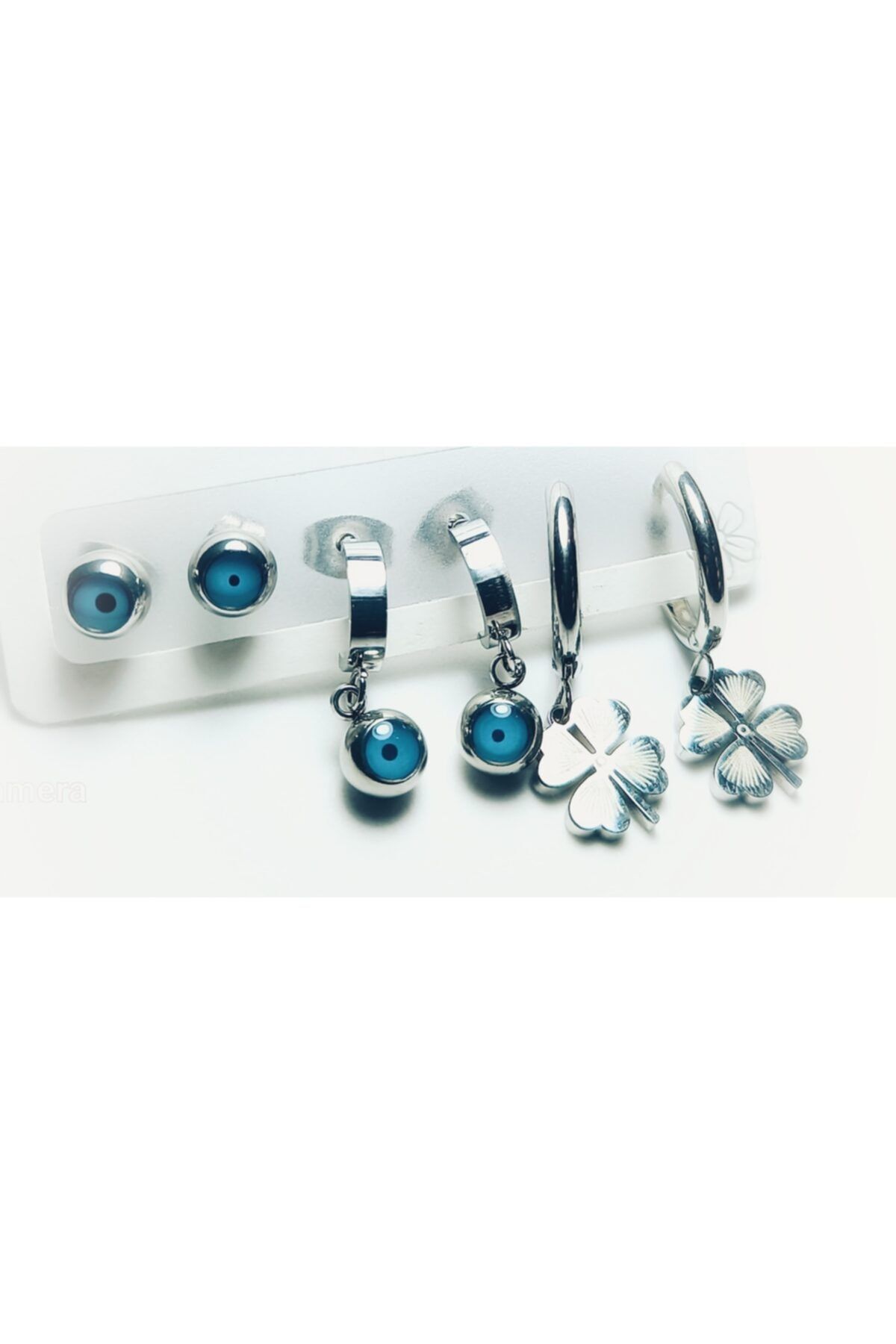 stainless steell Stainless Steel Celik Yonca Nazar Boncugu Coklu Set Kupe