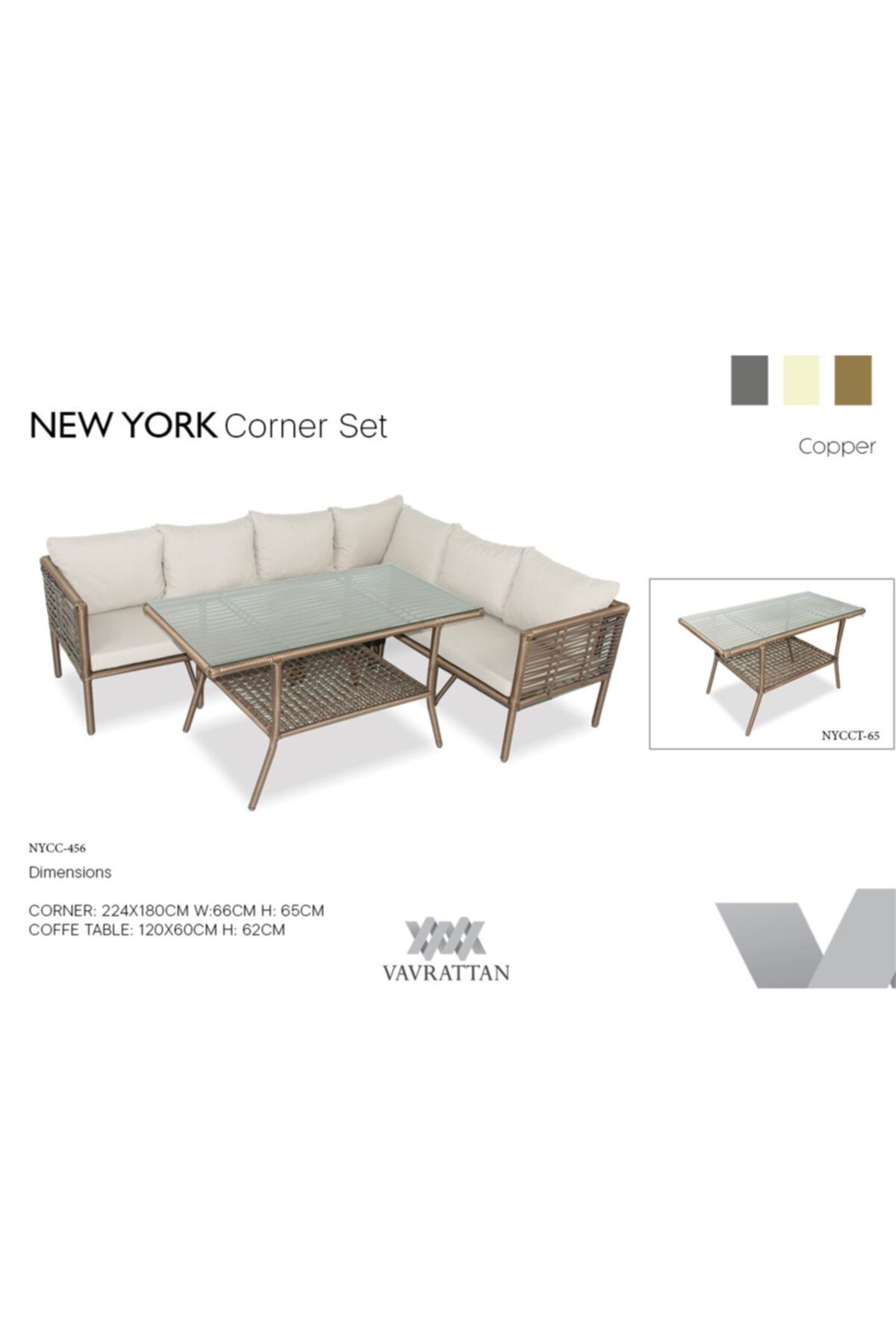 VAVRATTAN New York Rattan Köşe Takımı Küf