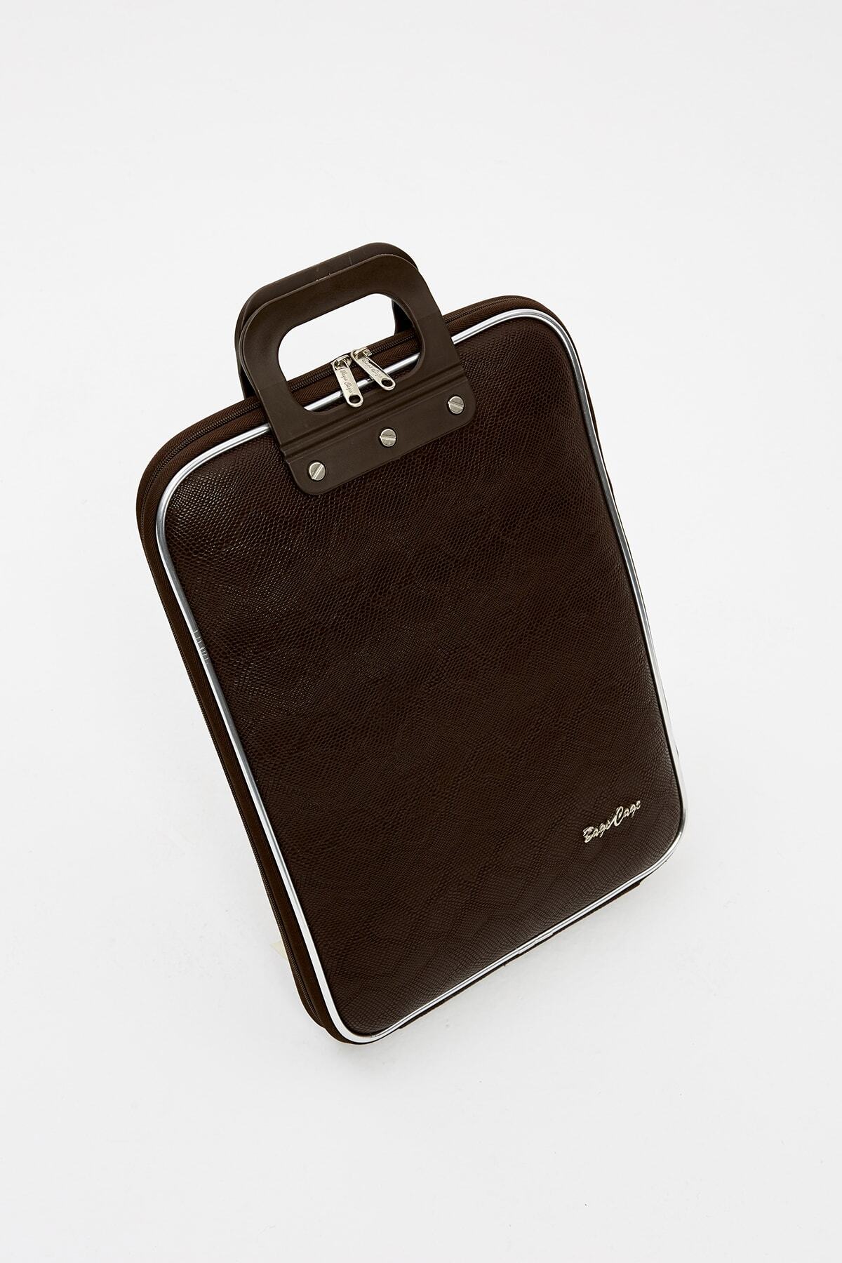 BagsCage - S. Desenli Koyu Kahve 15,6'' Sırt Çantası