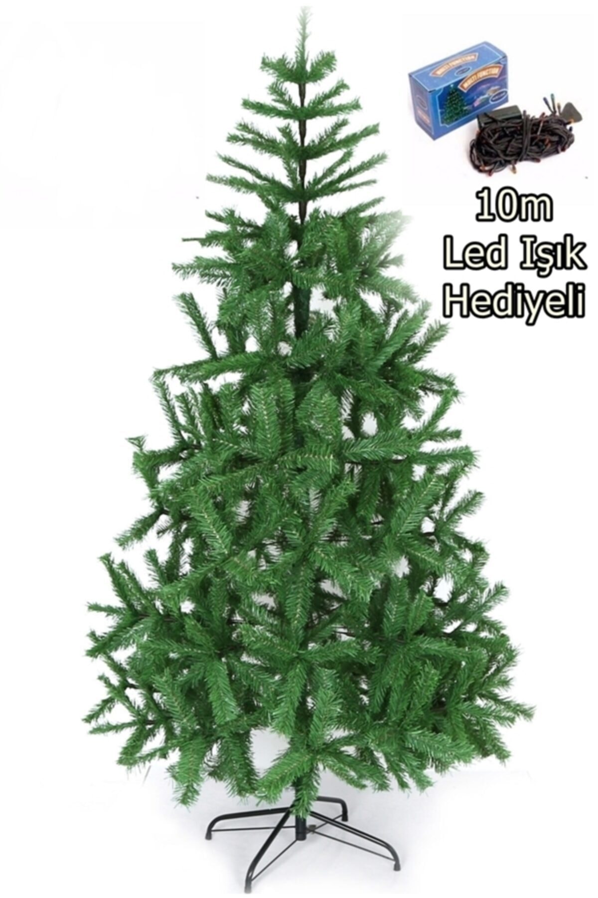 Tüm Pastacılık ve Süs Yılbaşı Çam Ağacı 180cm 580 Dal Metal Gövde Ayak Kutulu
