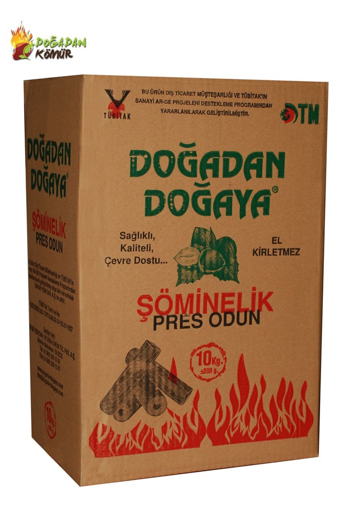 KartalGrup Şömine Odunu 50kg Fındık Kabuğundan Preslenmiş %100 Şömine Odunu