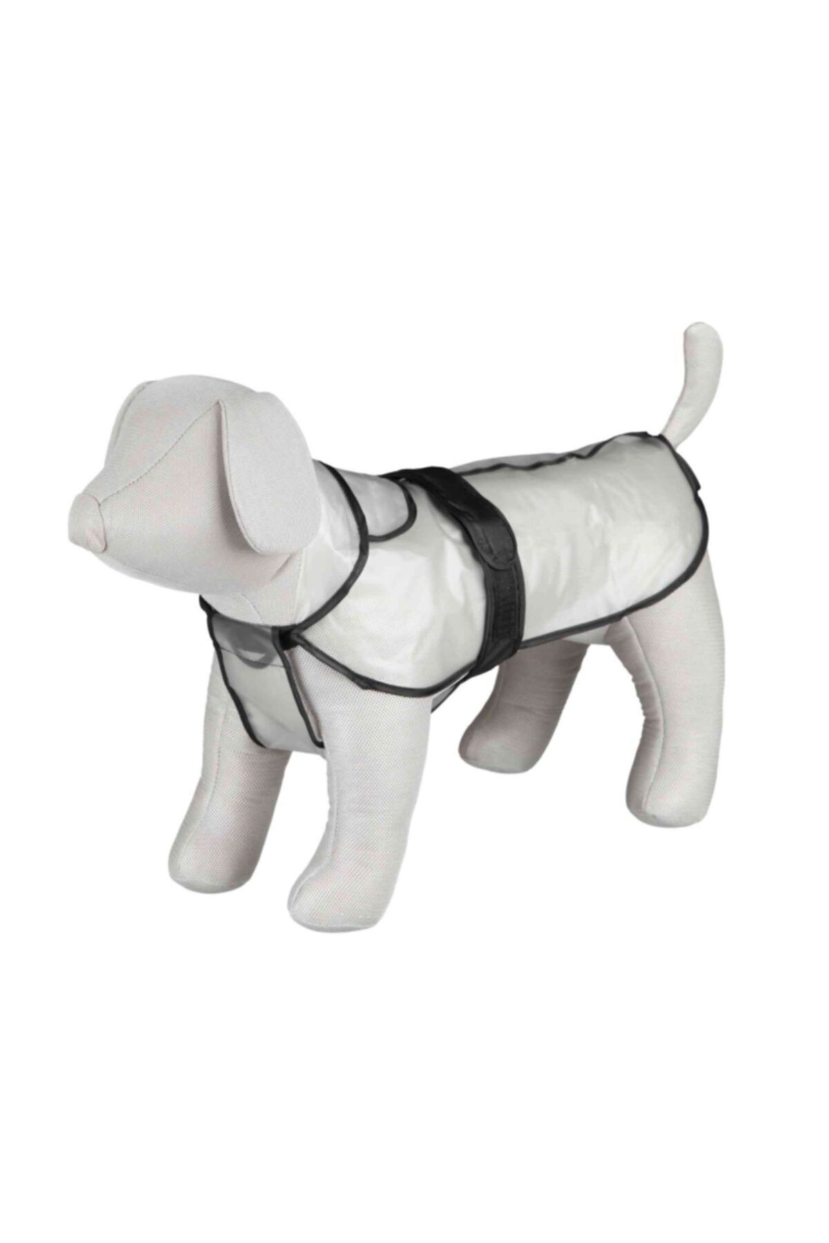 angel store Köpek Yağmurluk, L:60cm, Transparan/şeffaf, Siyah Biyeli